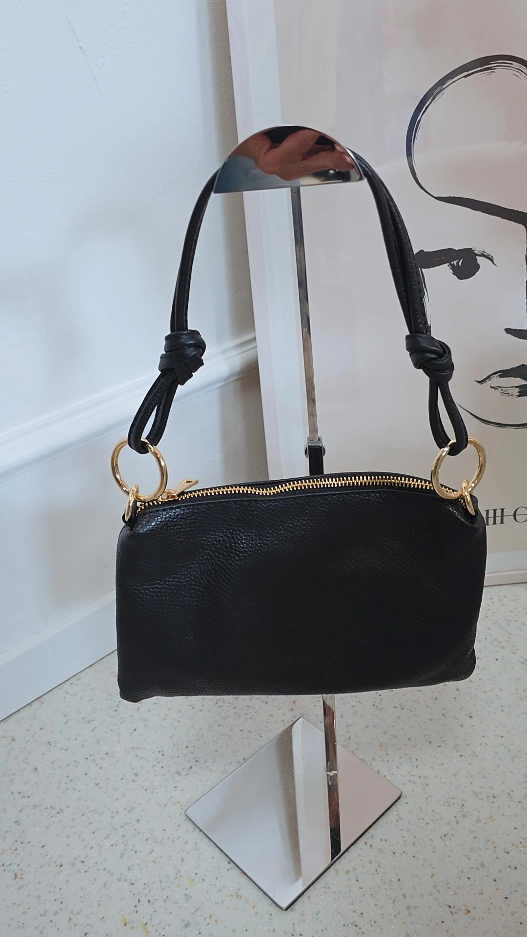 LEDERTASCHE MALIA Made in Italy Clutch Umhängetasche