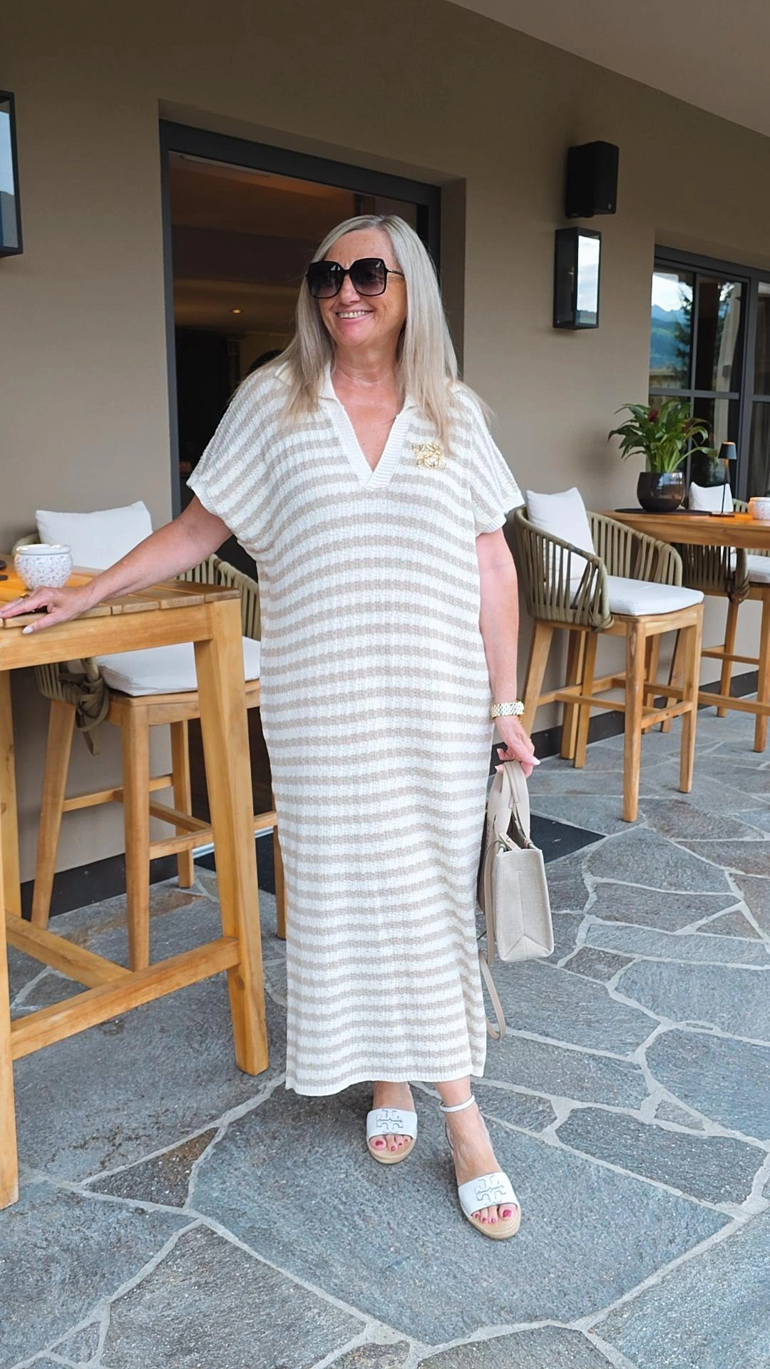 EDLES STRICKKLEID PAGUERA STRIPES Made in Italy 34 - 44 KNIT DRESS Oversize