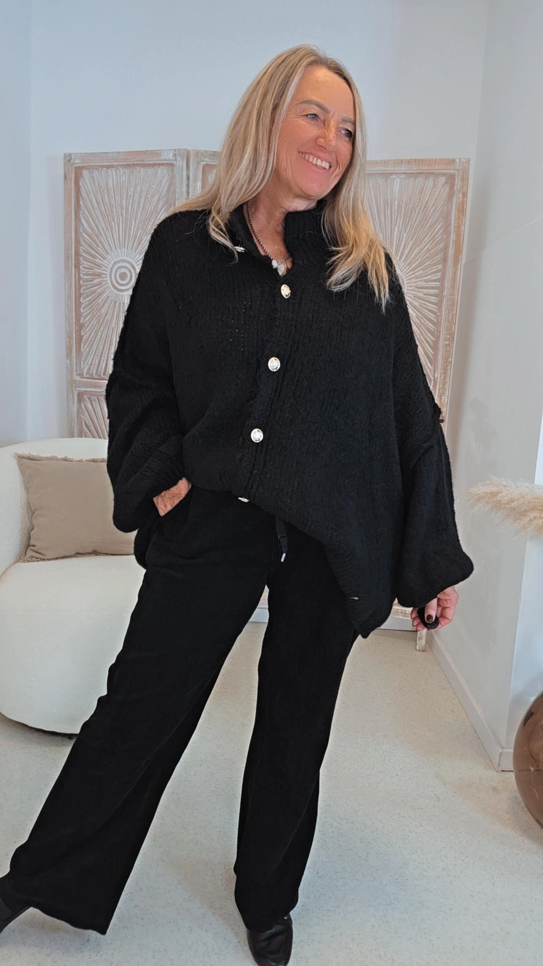 OVERSIZE STRICK-CARDIGAN MALI Made in Italy 34 - 50 