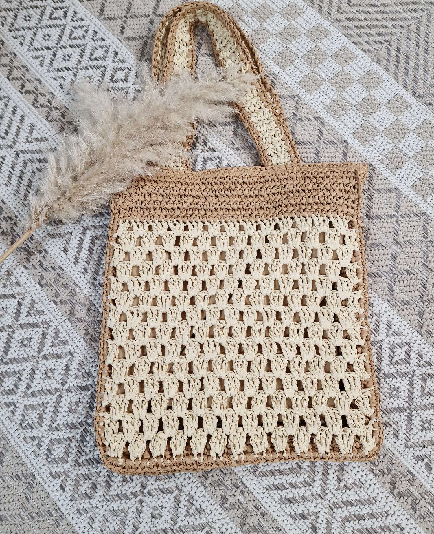 BEACH BAG NOLA BEIGE Italy Design Boho Bohemian Tasche Beach Bag Basttasche Strand