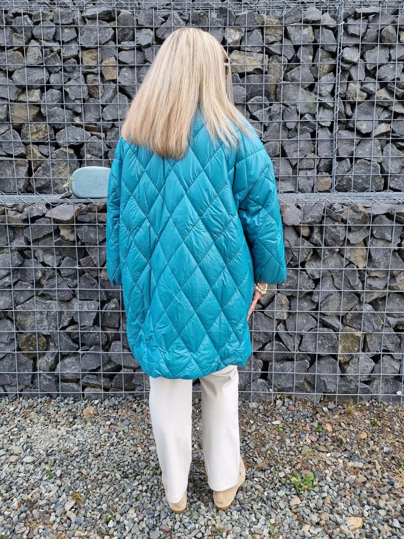 COAT NICOLETTA TÜRKIS Oversize Steppjacke lange Jacke Mantel Italy Style versch. Größen COAT NICOLETTA TÜRKIS Oversize Steppjacke lange Jacke Mantel Italy Style versch. Größen