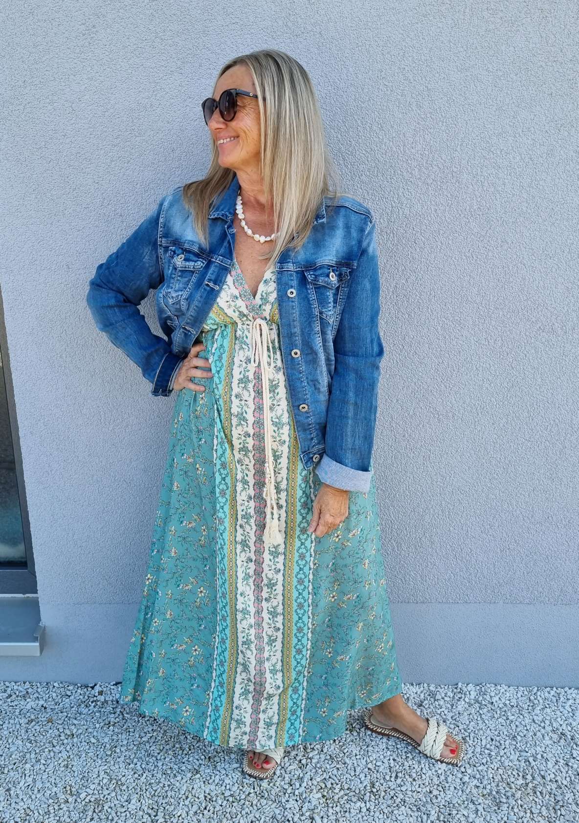 FLORAL MAXI DRESS VIVI MINT GRÜN 34-42 Made in Italy langes Sommer Kleid FLOWERS Blumen Boho FLORAL MAXI DRESS VIVI MINT GRÜN 34-42 Made in Italy langes Sommer Kleid FLOWERS Blumen Boho
