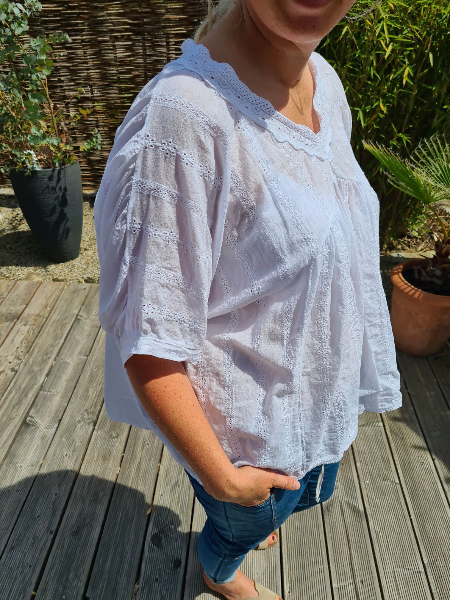 BLUSE TIANA WEISS 34-42 Made in Italy Oversize Tunika Shirt BLUSE TIANA WEISS 34-42 Made in Italy Oversize Tunika Shirt