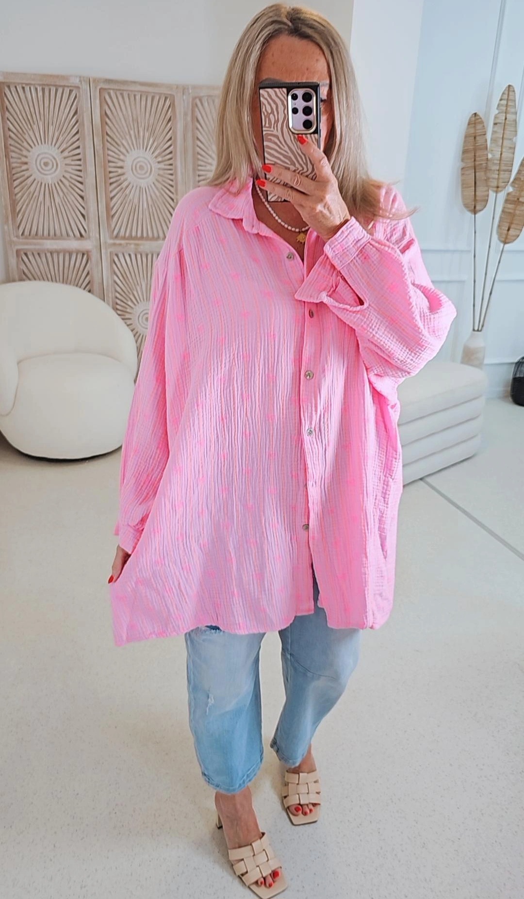MUSSELIN BLUSE KIKI SCHLEIFE Made in Italy 34-48/50