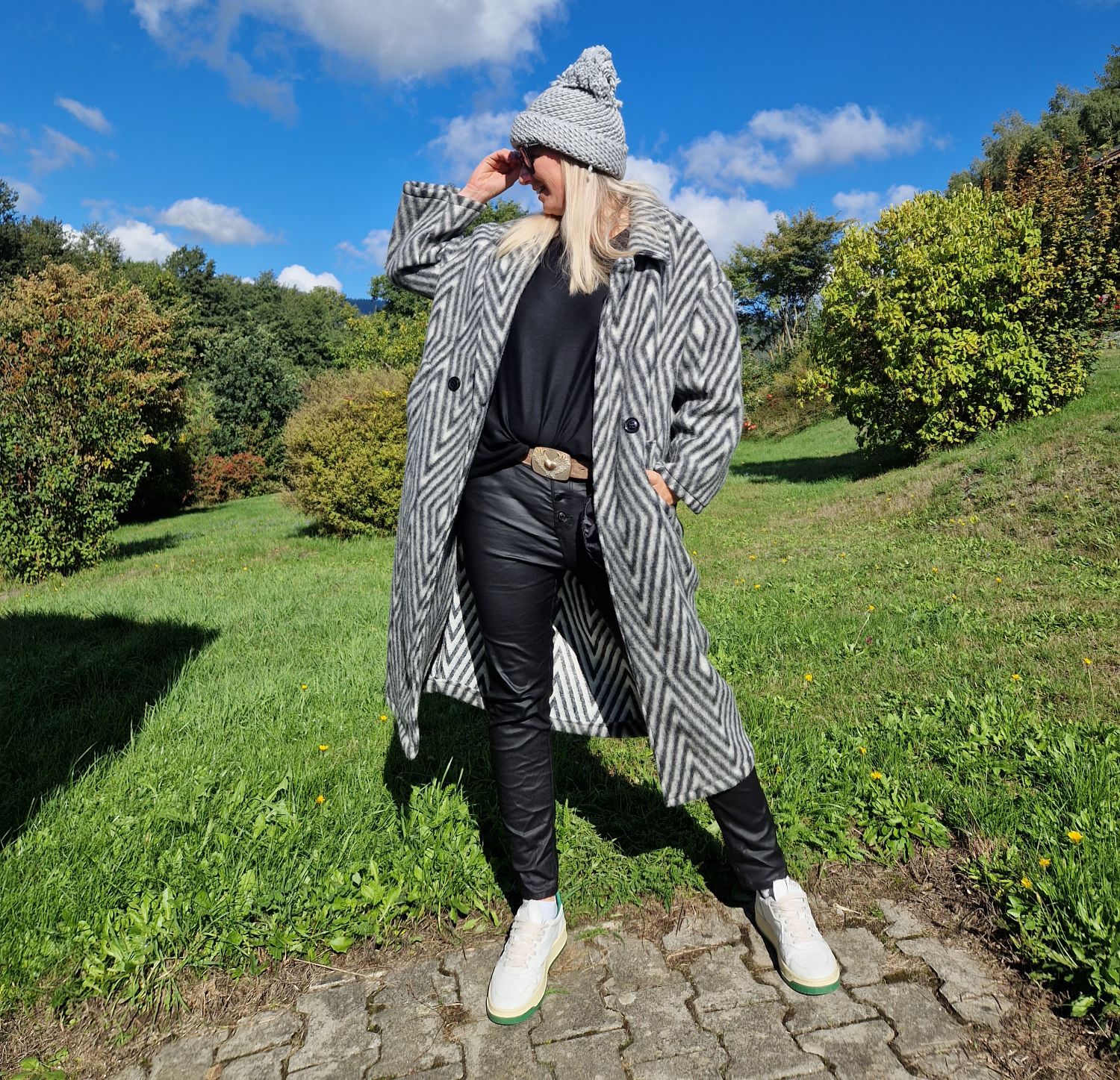 WOLL MANTEL MERLE STRIPES GRAU 36-42 Made in Italy Winter Jacke Fleece Mantel COAT WOLL MANTEL MERLE STRIPES GRAU 36-42 Made in Italy Winter Jacke Fleece Mantel COAT