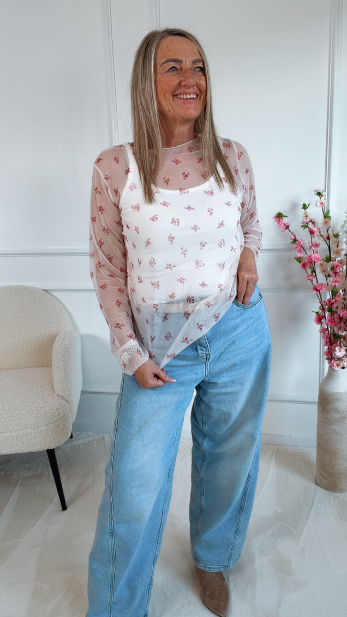 SPITZE  OBERTEIL KATRIN BLUMEN Made in Italy 34 - 42