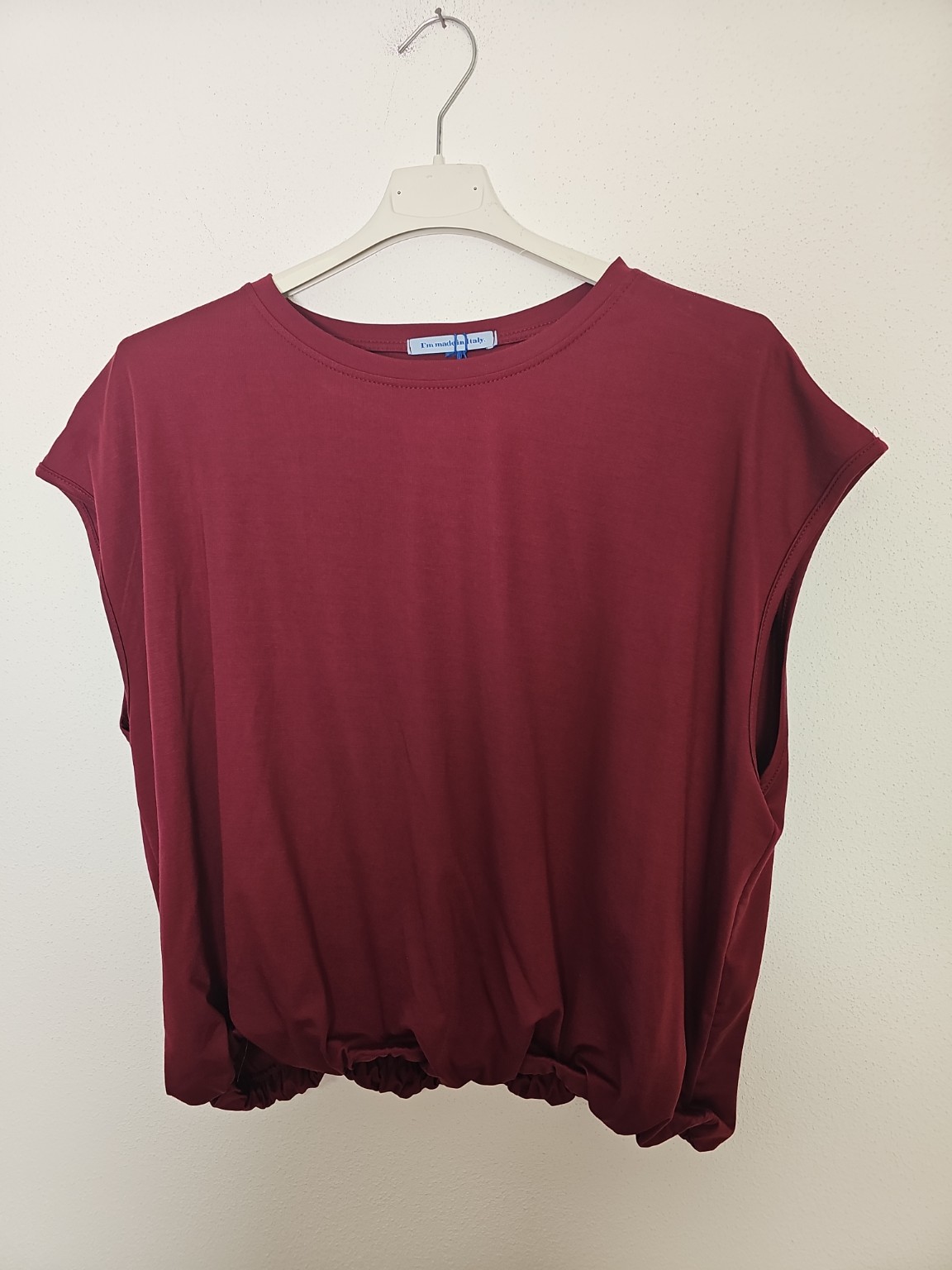 Basic T-Shirt Annalisa mit Gummibund Uni Made in Italy 34-40/42