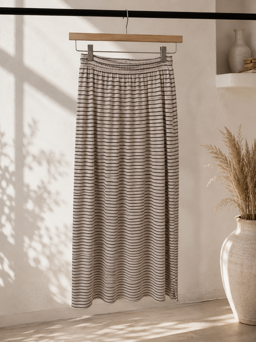 Maxirock Talea – gestreifter Lieblingsrock mit Seitenschlitzen Made in Italy 34-40/42 Skirt