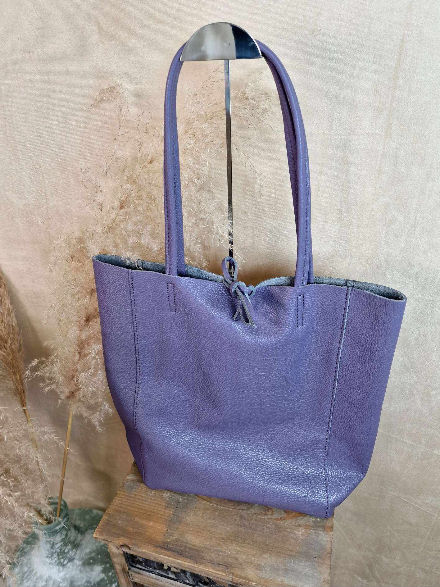 BASIC LEDER SHOPPER MARA PURPLE Made in Italy Ledertasche Tasche BASIC LEDER SHOPPER MARA PURPLE Made in Italy Ledertasche Tasche