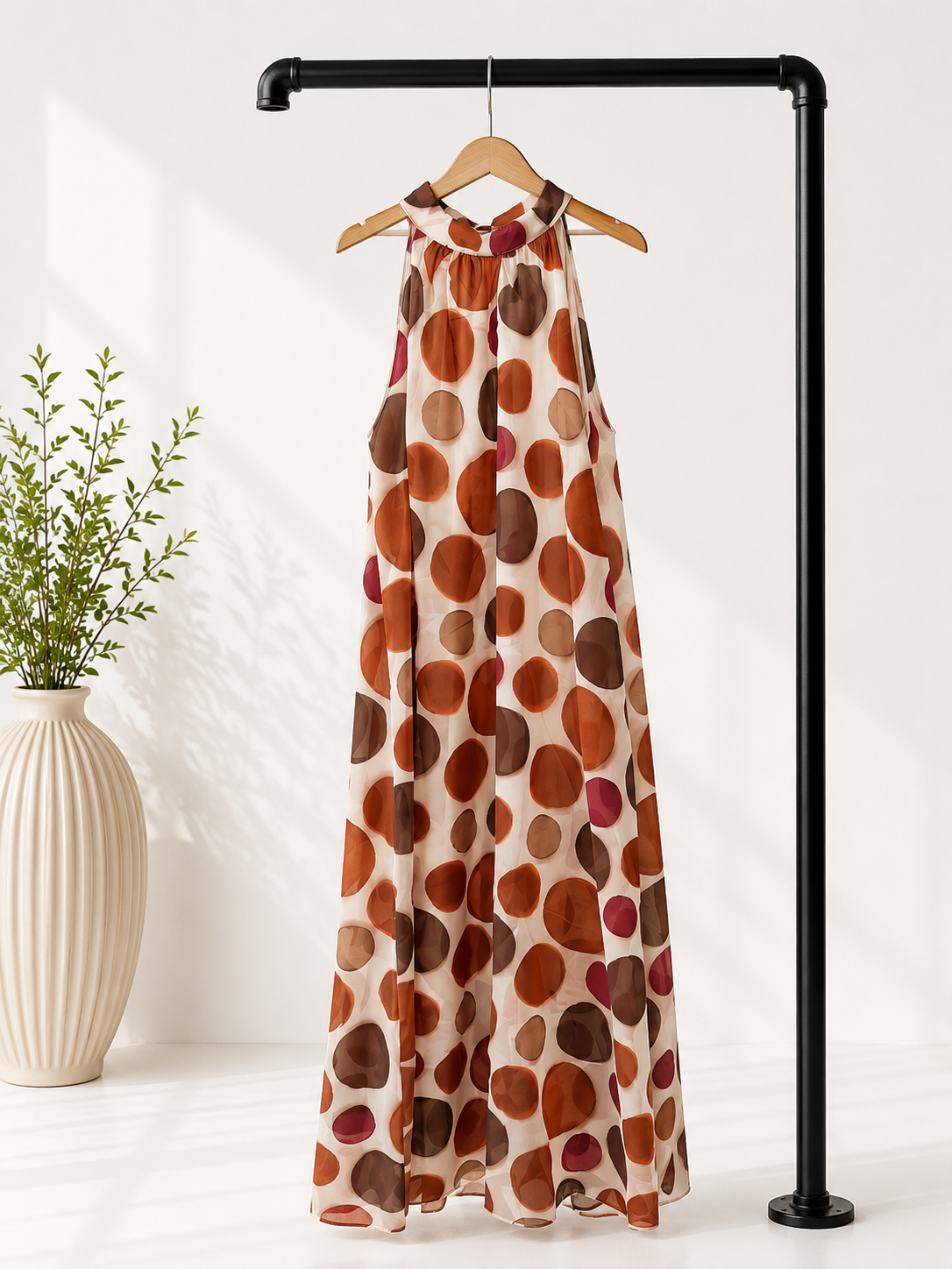 Polka Dots Kleid Zakynthos – Made in Italy | Passend bis zu einer guten Größe 42