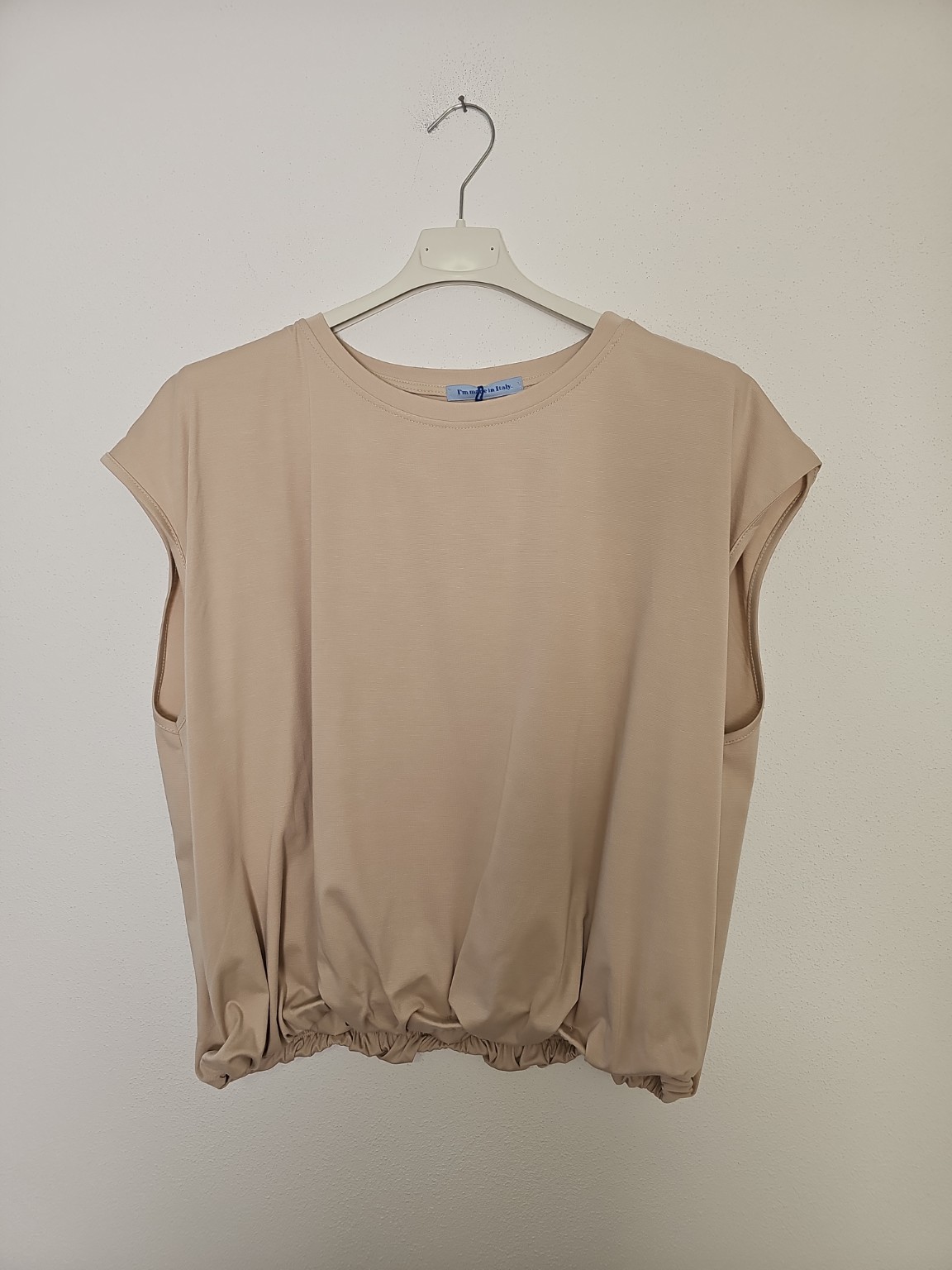 Basic T-Shirt Annalisa mit Gummibund Uni Made in Italy 34-40/42