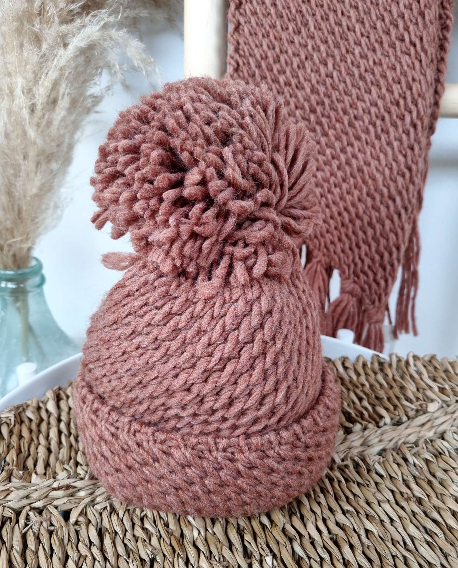 EDLE MÜTZE GIADA BOMMEL ROST Strick Hut Strick Mütze Made in Italy EDLE MÜTZE GIADA BOMMEL ROST Strick Hut Strick Mütze Made in Italy