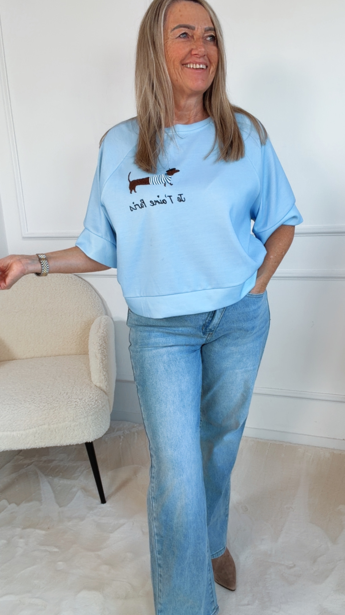 SHIRT DACKEL WILMA BUTTERSTOFF 36 - 44 Made in Italy