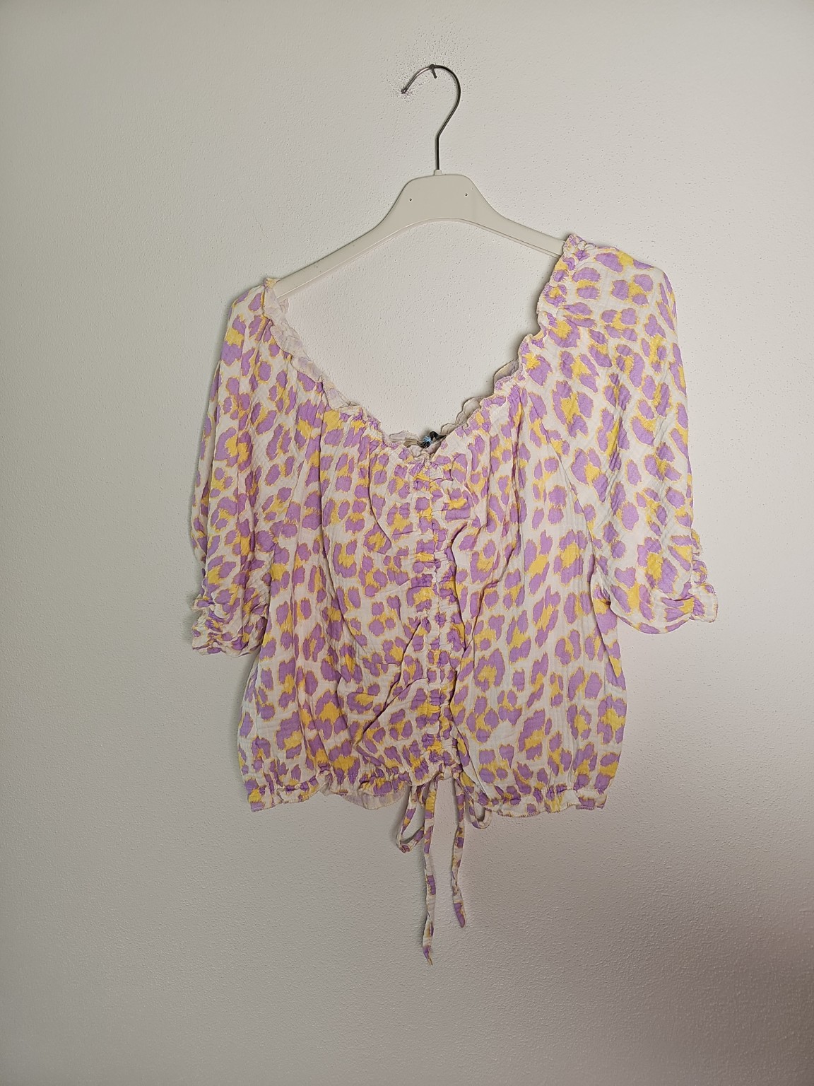 Bluse Cropped Musselin Aminas Leo Made in Italy 34-42 Sommerschnapper – vom Umtausch ausgeschlossen