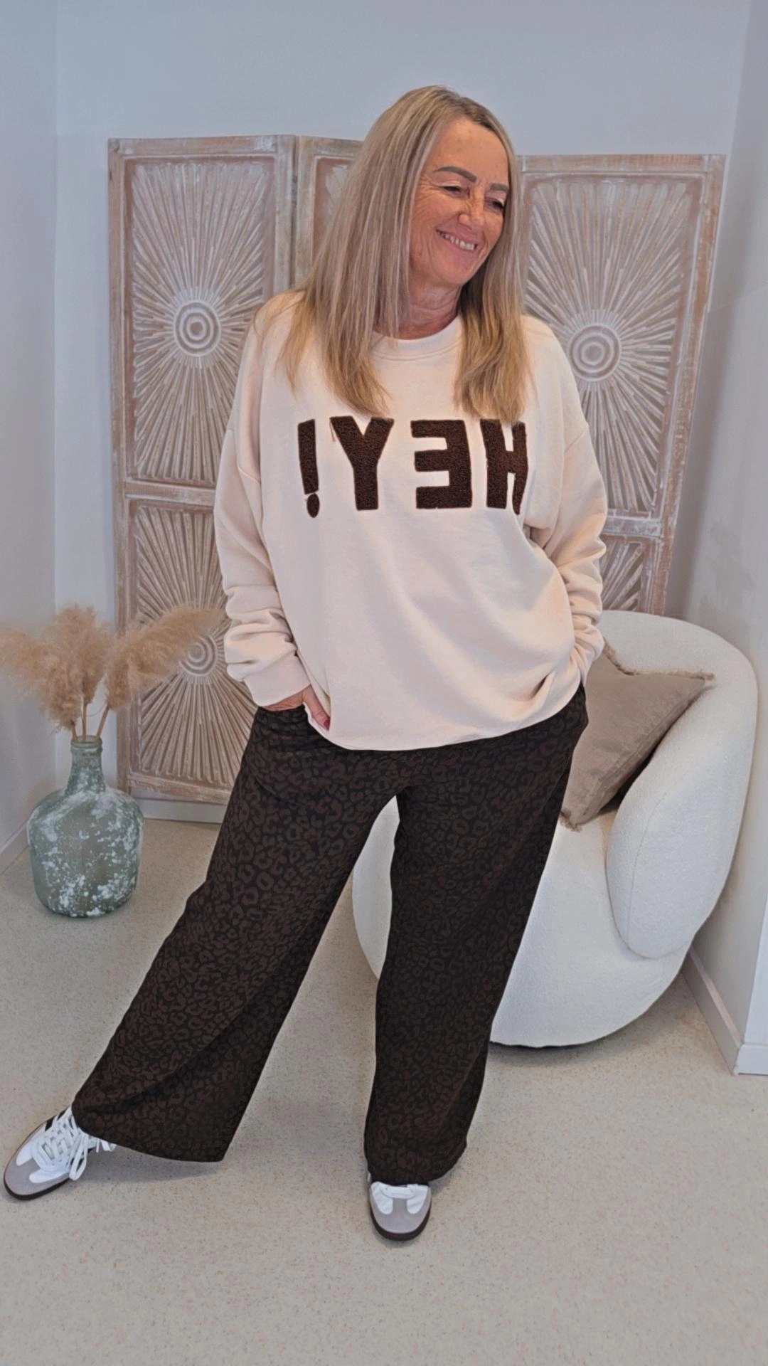 OVERSIZE SWEATER HEY Made in Italy 34-42/44 Langarm Sweatshirt