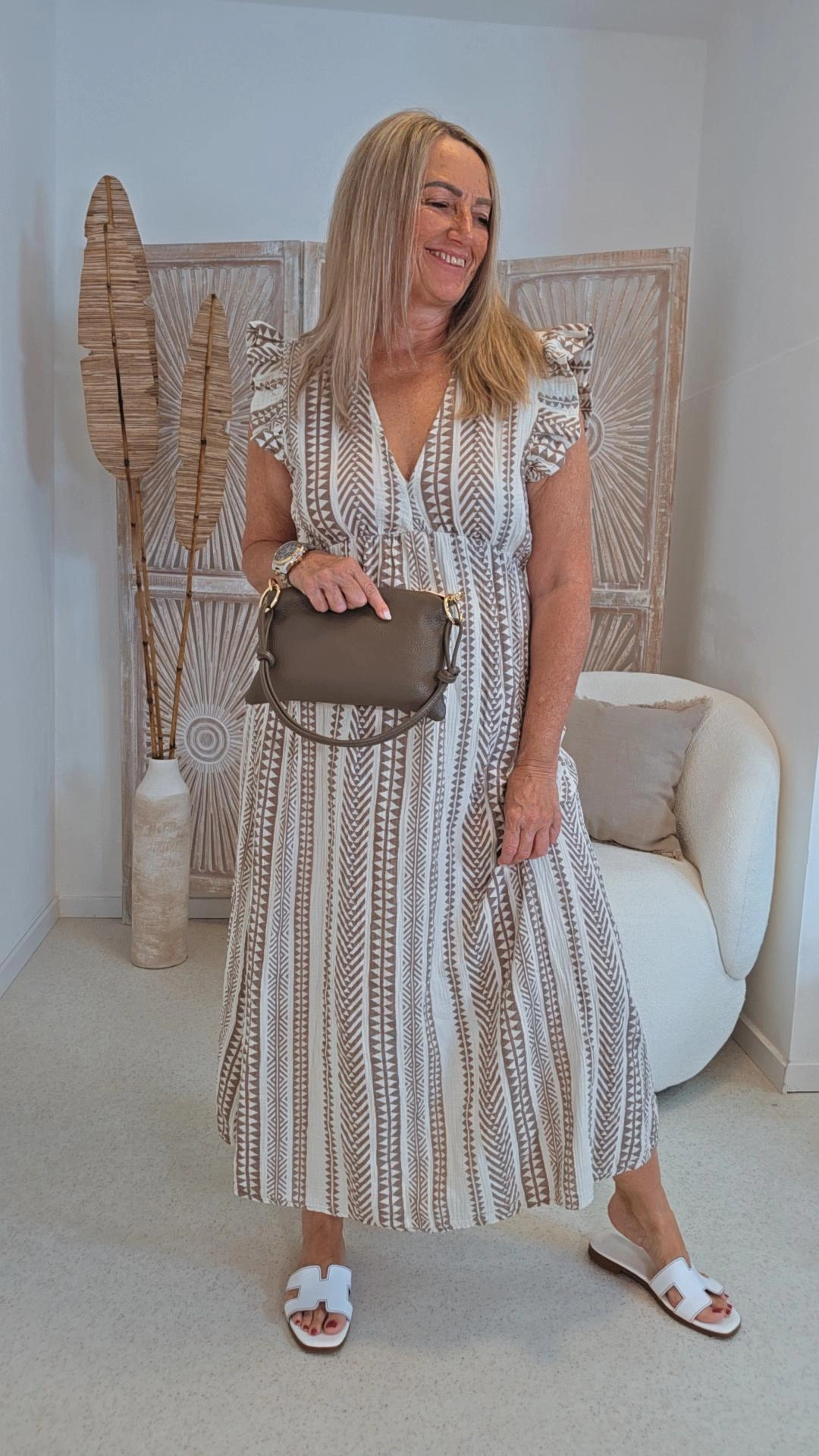MUSSELIN AZTEK  KLEID ZOE 34 - 42 Made in Italy ärmellos Rüsche