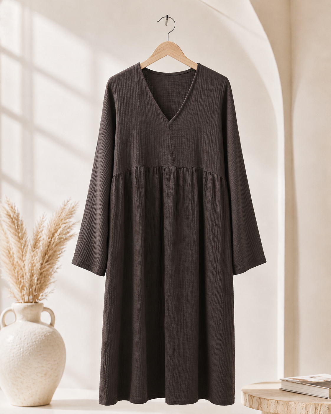 Musselin Kleid „Mombasa Uni“ – Made in Italy | 100 % Baumwolle | bis Gr. 44