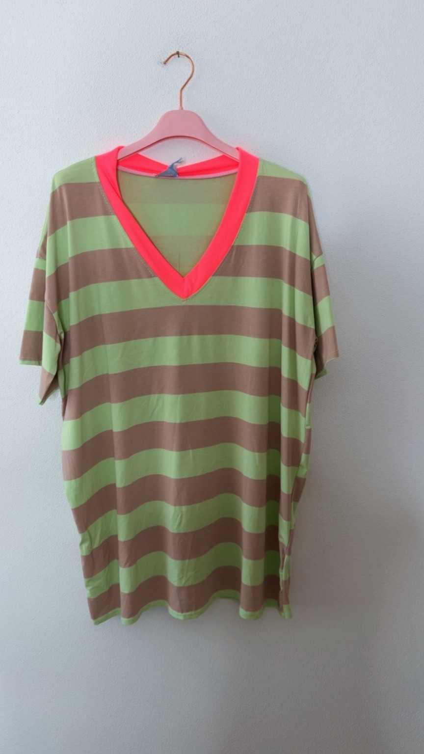 Beach-T-Shirt-Kleid „Pula“ – Streifen-Look 🌴 Made in Italy • Größe 34 bis 44