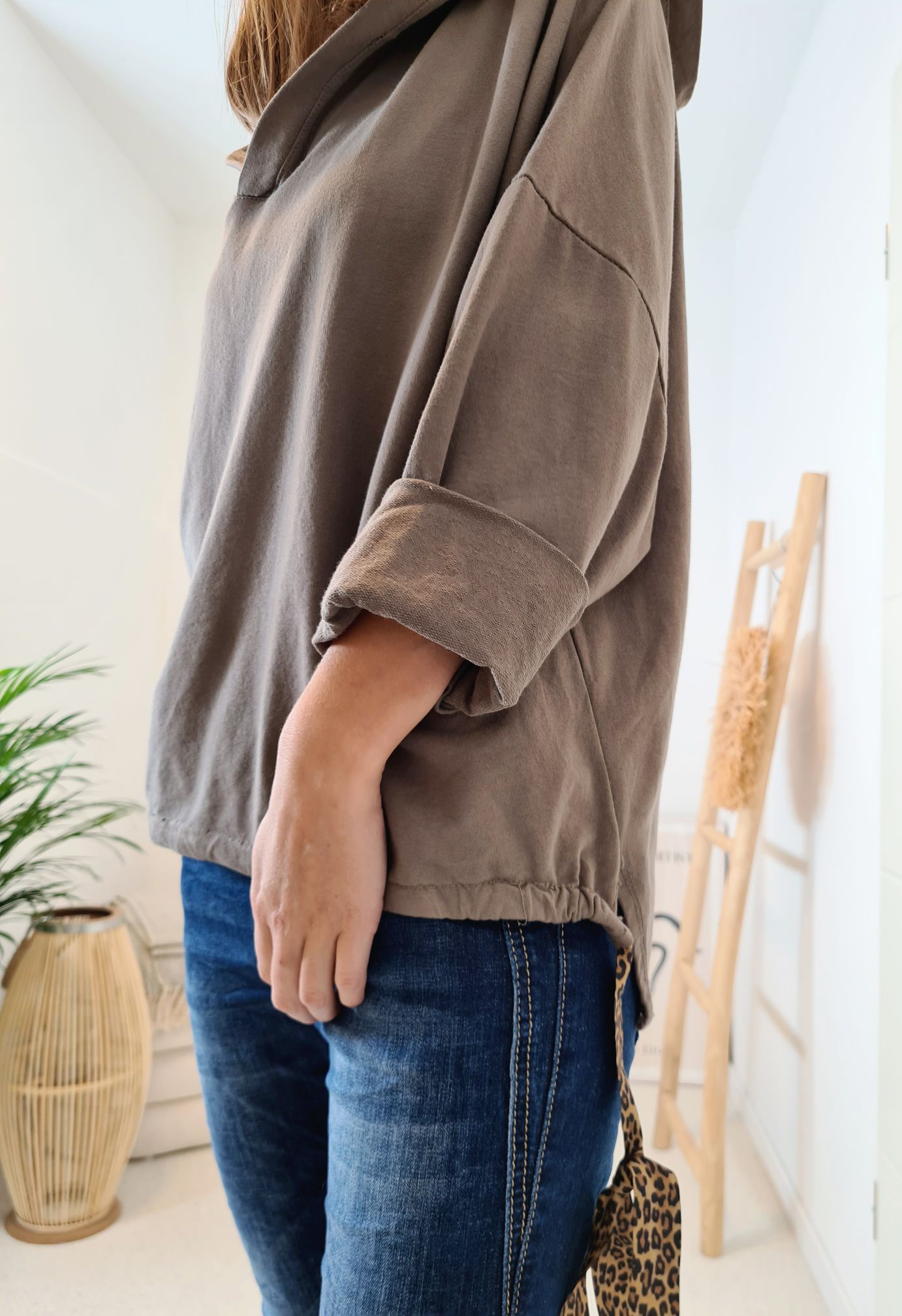 HOODIE NAOMI TAUPE Sweater Kapuze Made in Italy 34-42 Longsleeve Pullover LEO Leopard HOODIE NAOMI TAUPE Sweater Kapuze Made in Italy 34-42 Longsleeve Pullover LEO Leopard