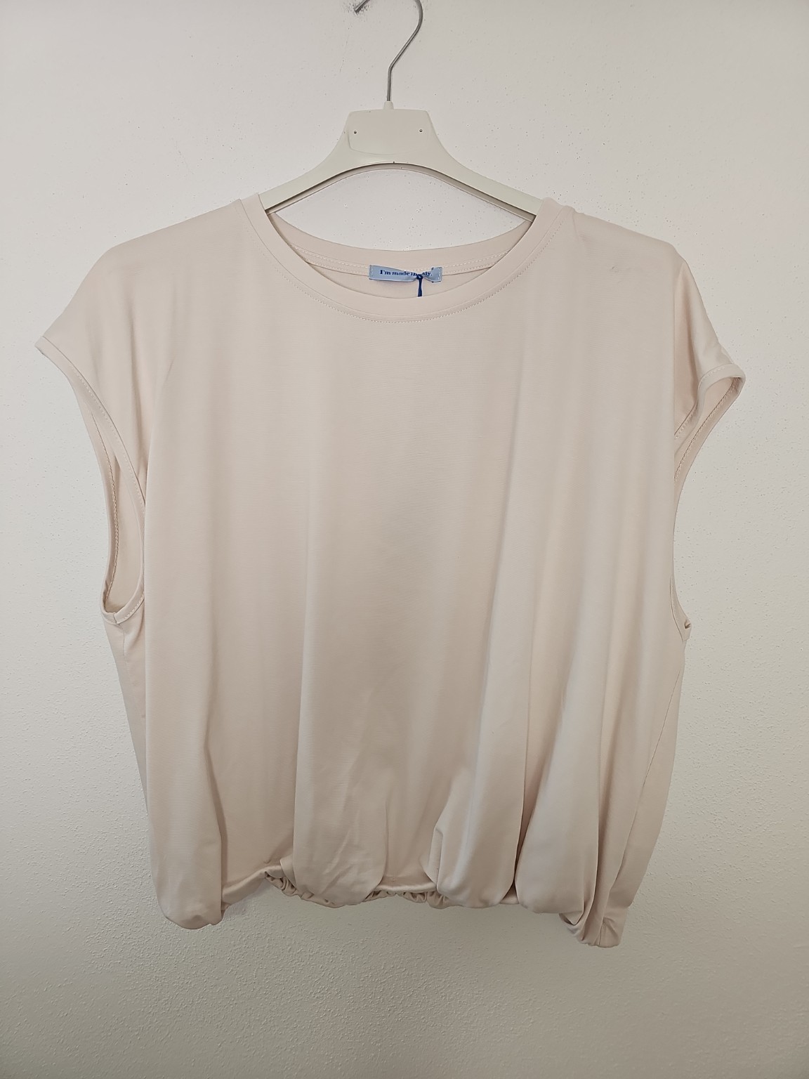 Basic T-Shirt Annalisa mit Gummibund Uni Made in Italy 34-40/42