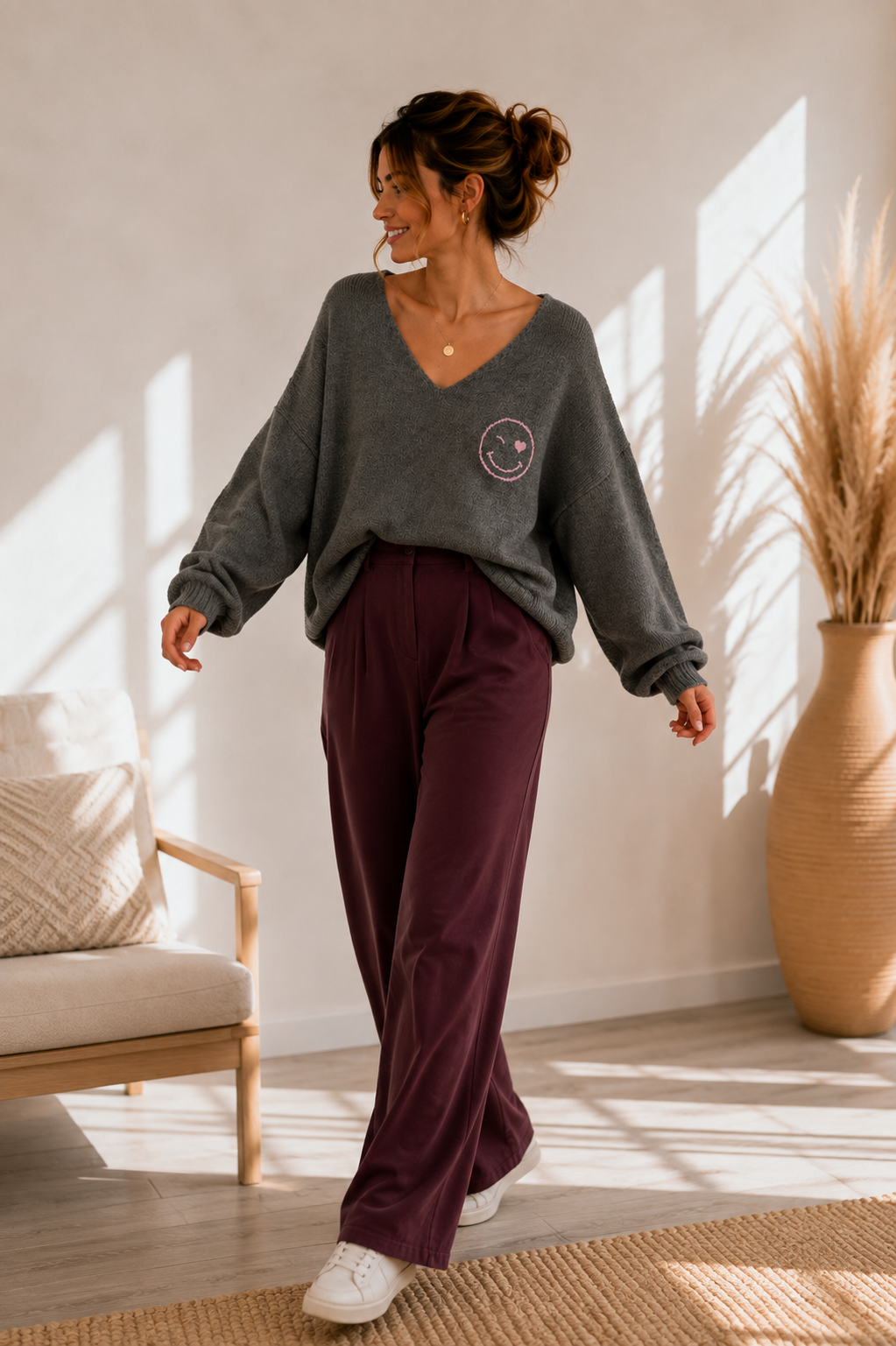 Hose Wide-Leg Butterweich mit Bundfalten I NO.0020 I Made in Italy 34-40/42