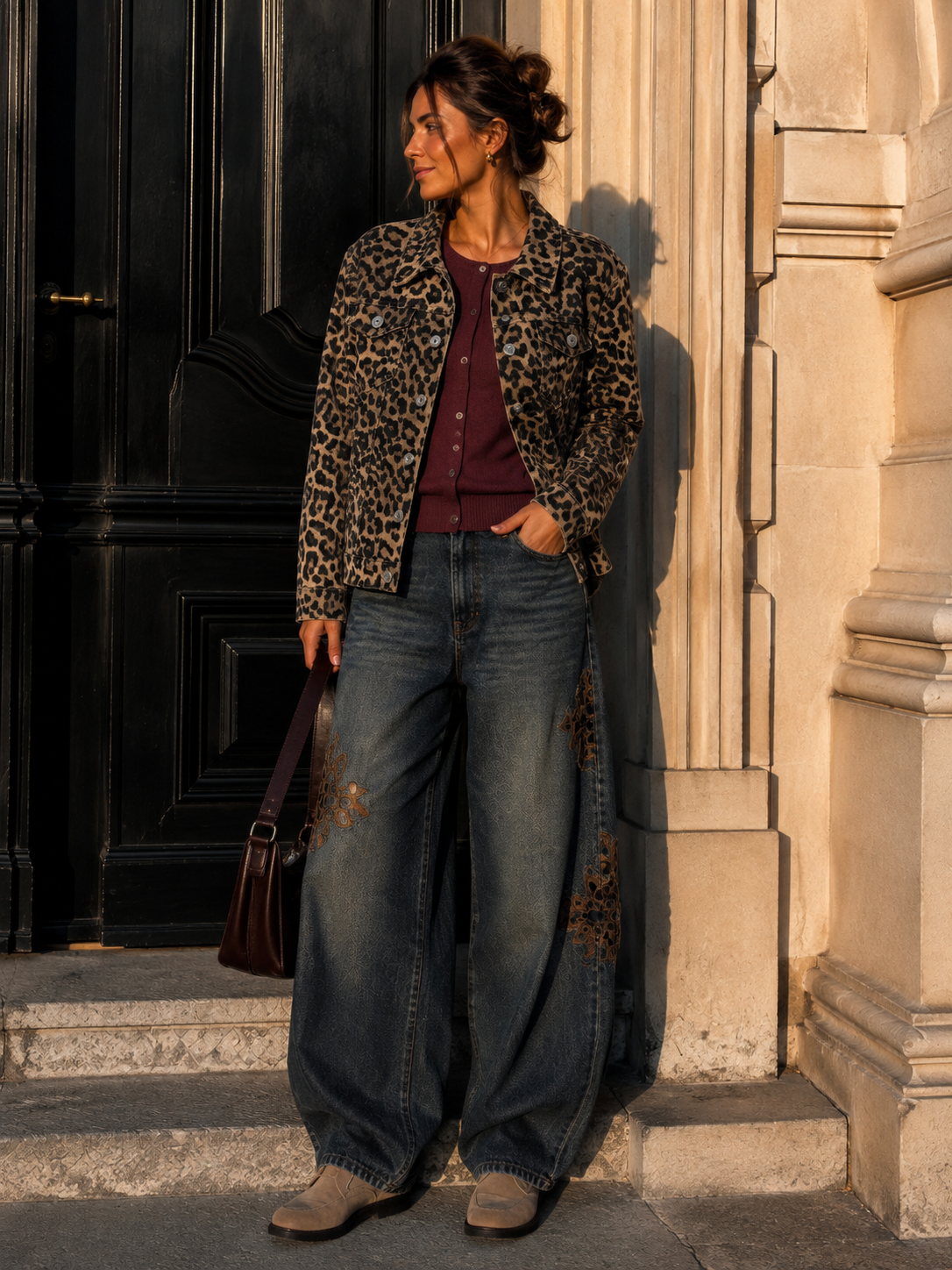 Strickjacke Odina – softer Basic Cardigan mit stoffbezogenen Knöpfen Made in Italy 34-40/42