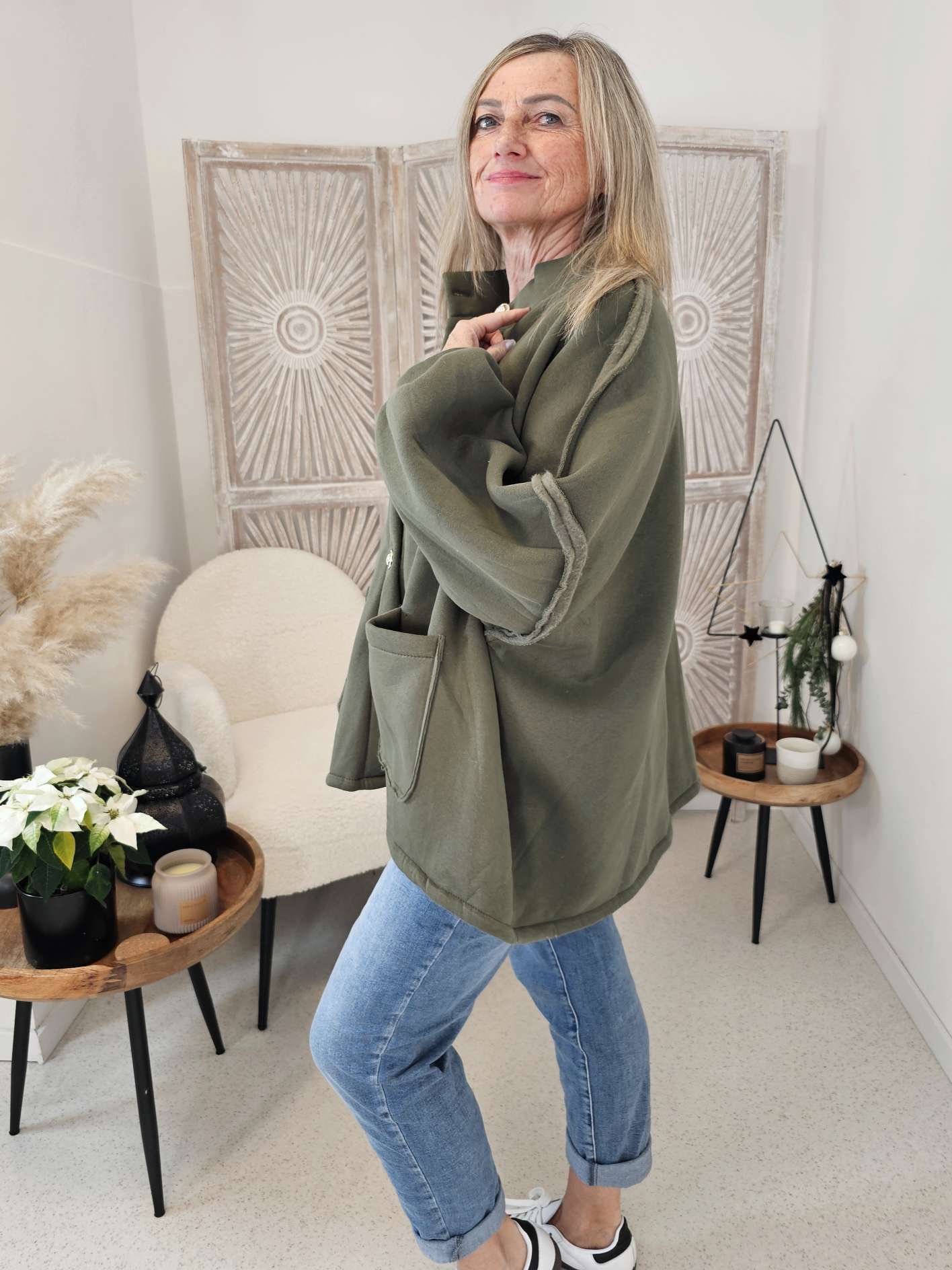 OVERSIZE SWEATSHIRT JACKE VERONA Made in Italy 34-46 Sweatshirtjacke OVERSIZE SWEATSHIRT JACKE VERONA Made in Italy 34-46 Sweatshirtjacke