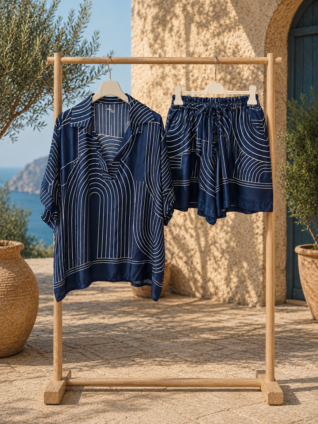 Exklusiv Satin Silk Set Imani ✨ Shirt & Short Made in Italy 34-40/42
