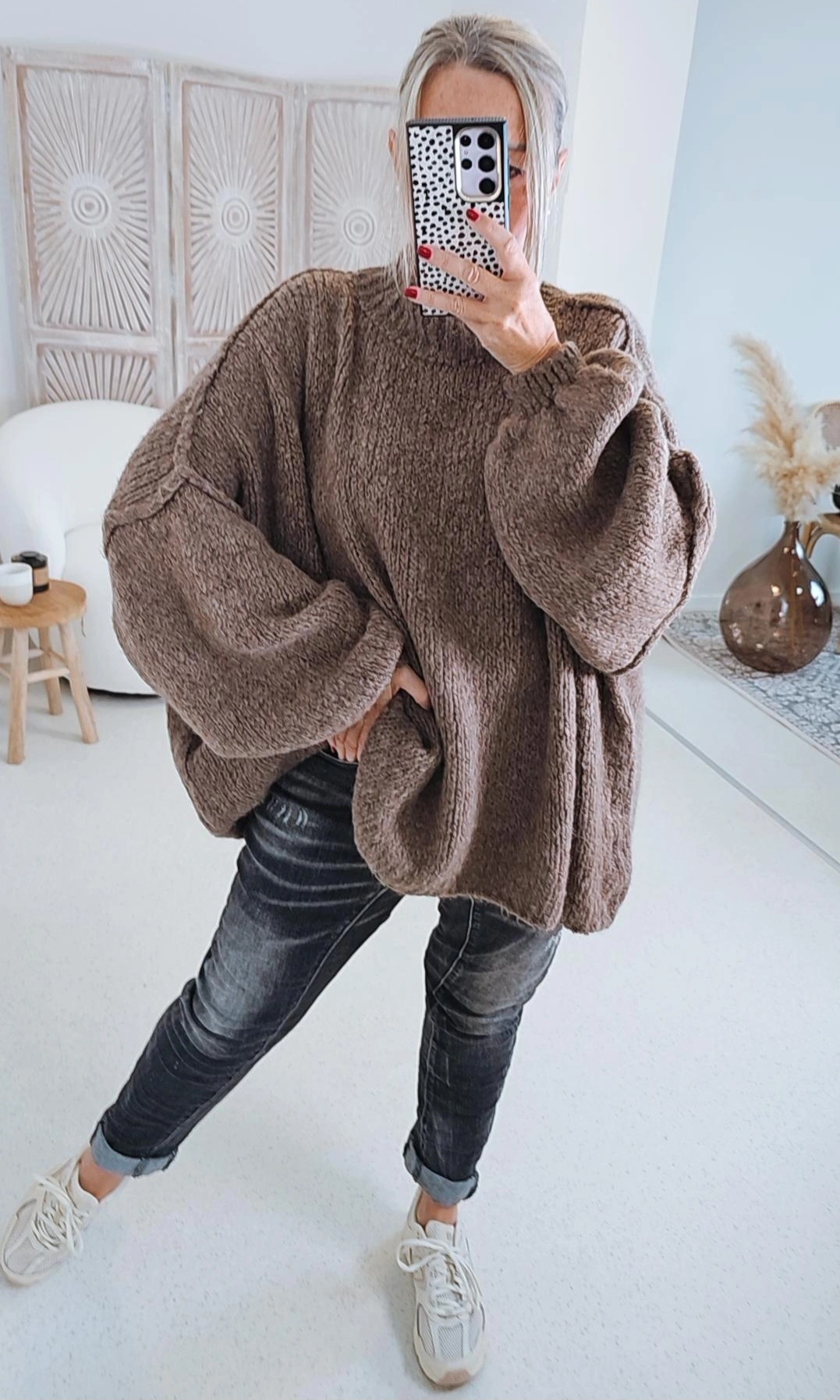 COZY KNIT SWEATER SCARLETT Made in Italy 34-48 OVERSIZE Pullover 