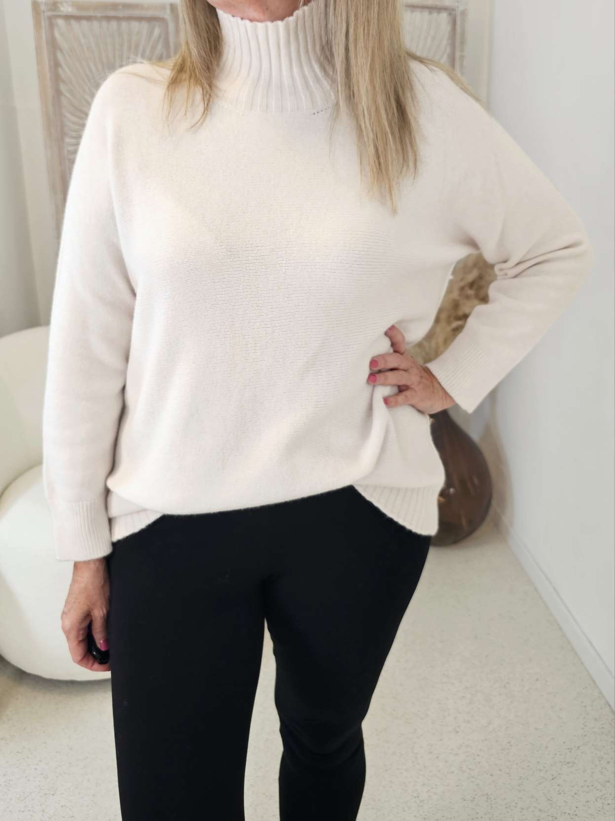 LIGHT KNIT SWEATER ALISON Stehkragen Oversize 34- 42 Made in Italy Pullover LIGHT KNIT SWEATER ALISON Stehkragen Oversize 34- 42 Made in Italy Pullover