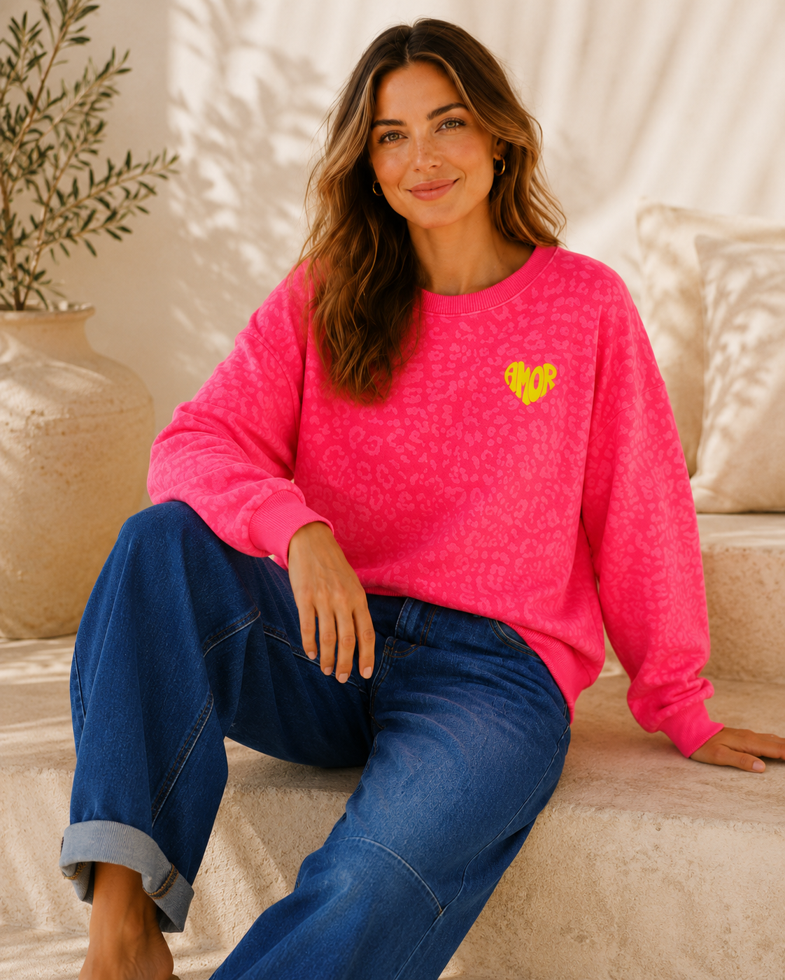 Sweatshirt Leo Amor I NO. SW0017 I lässiger Oversize-Look I Made in Italy 34-42/44