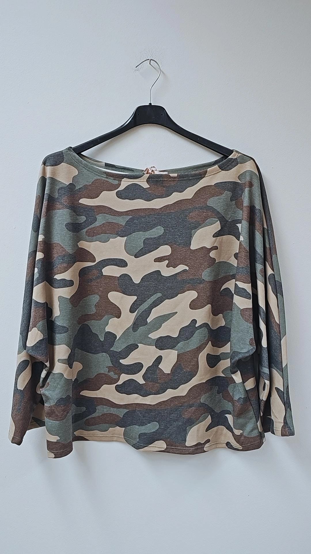 LONGSLEEVE CAMOUFLAGE Made in Italy Gr. 36 - 46 LS0108 Sweater