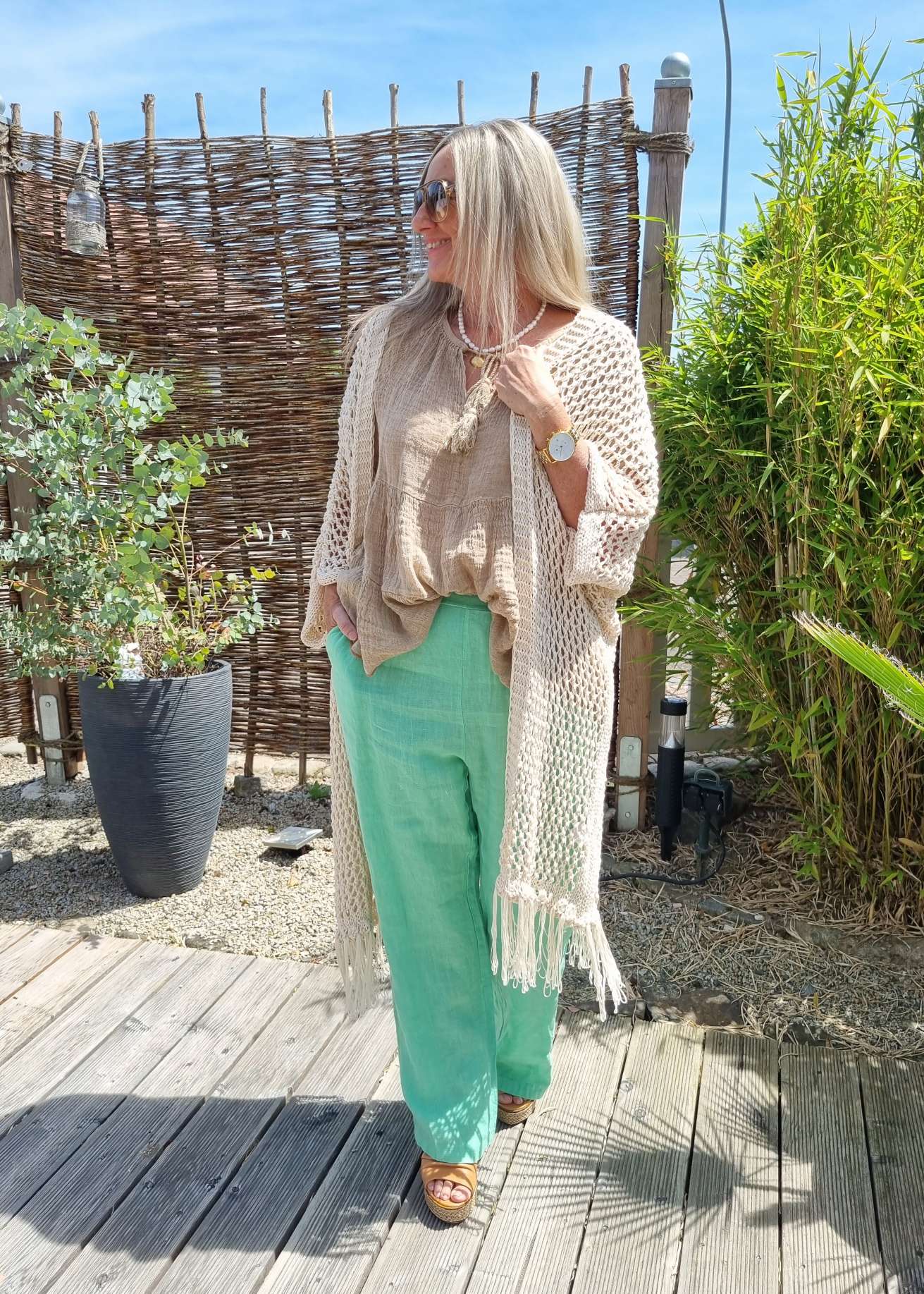LINEN JOGPANT ALMA GRÜN 34-42 Made in Italy Leinen Hose PANT Sommerhose LINEN JOGPANT ALMA GRÜN 34-42 Made in Italy Leinen Hose PANT Sommerhose