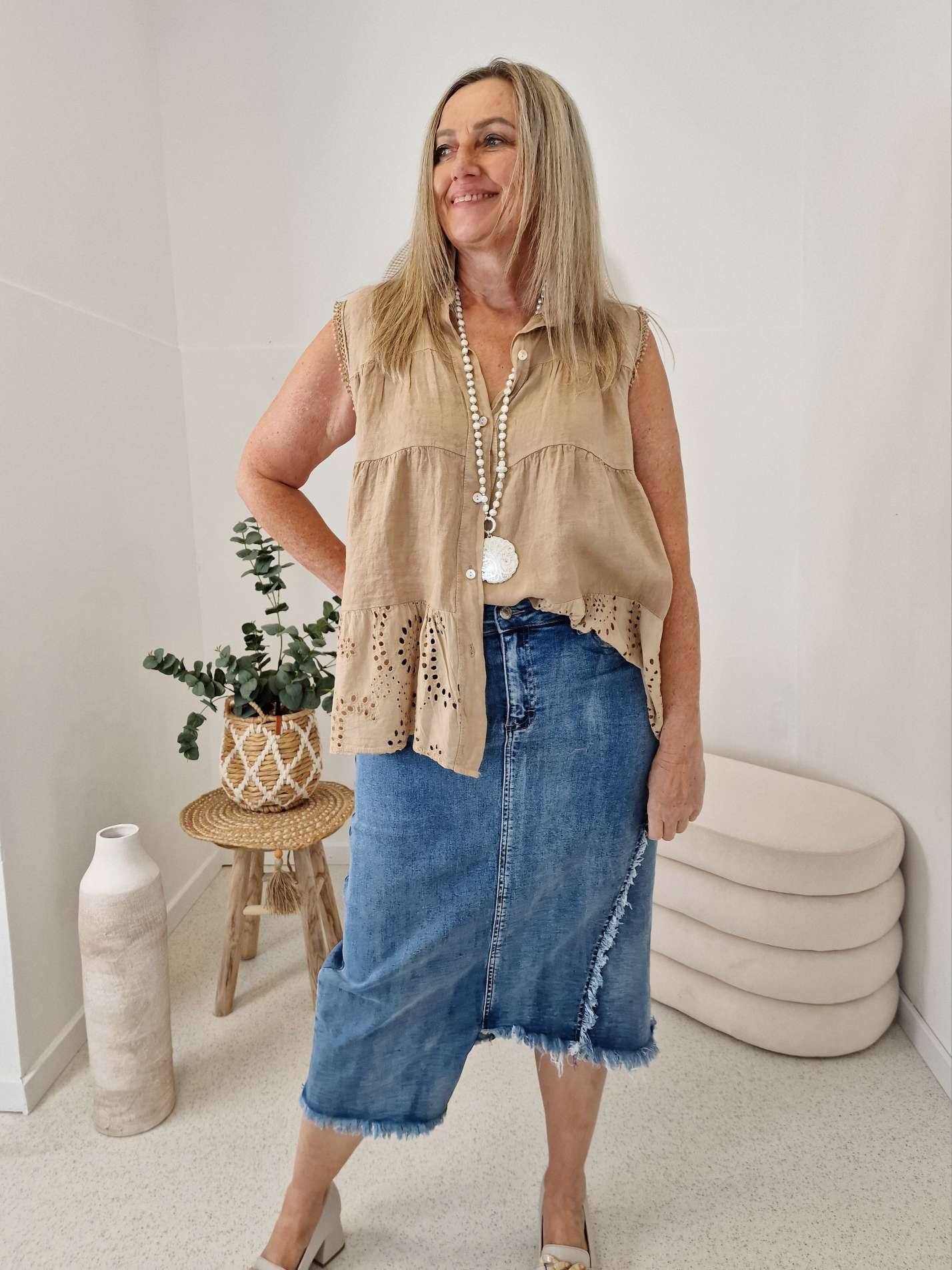 JEANS SKIRT FYNN 34-40 Made in Italy Maxi Rock Damenrock DARK BLUE JEANS SKIRT FYNN 34-40 Made in Italy Maxi Rock Damenrock DARK BLUE