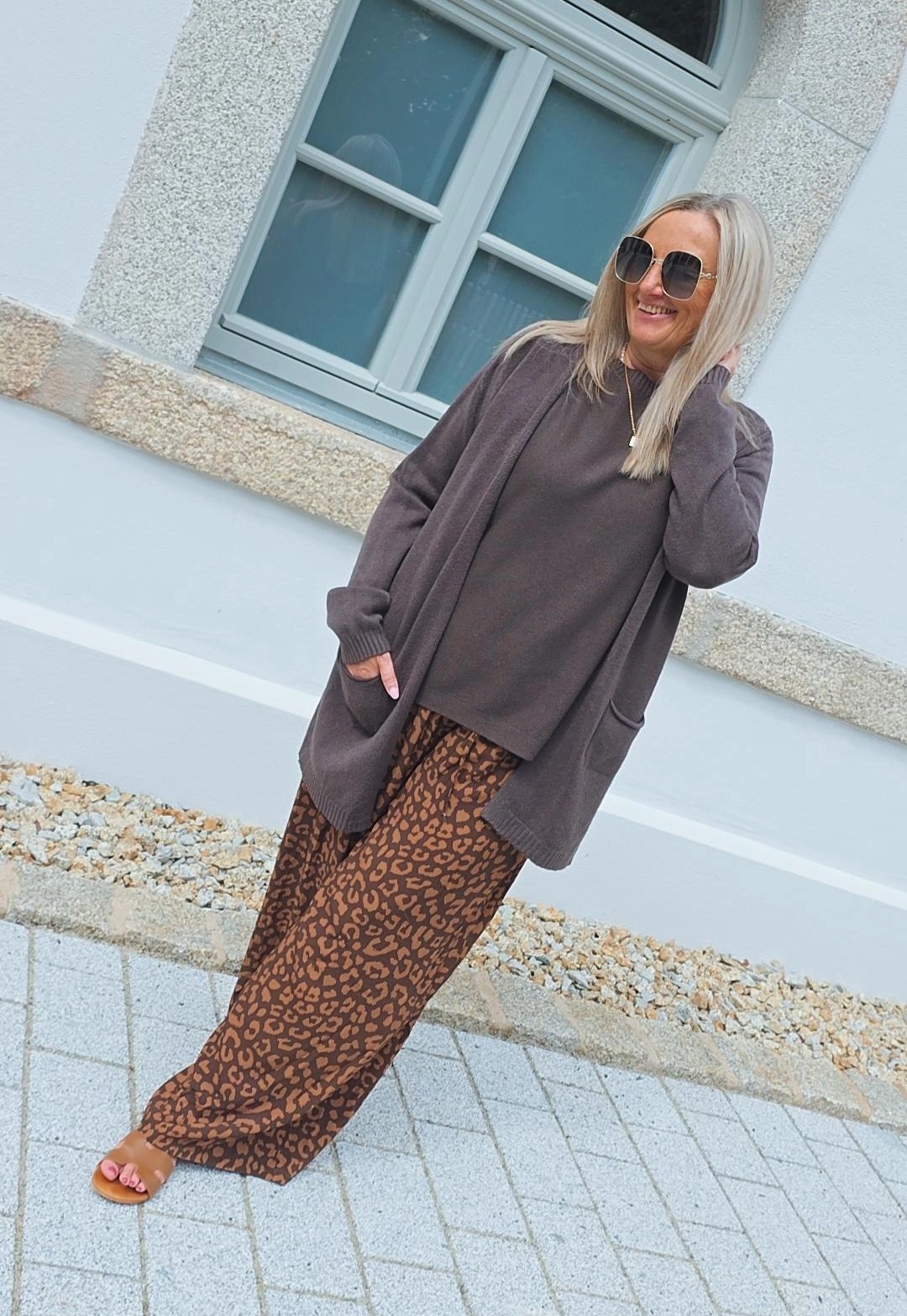 VISKOSE-STRICKJACKE ANNALENA MIDI 34-42 Made in Italy 