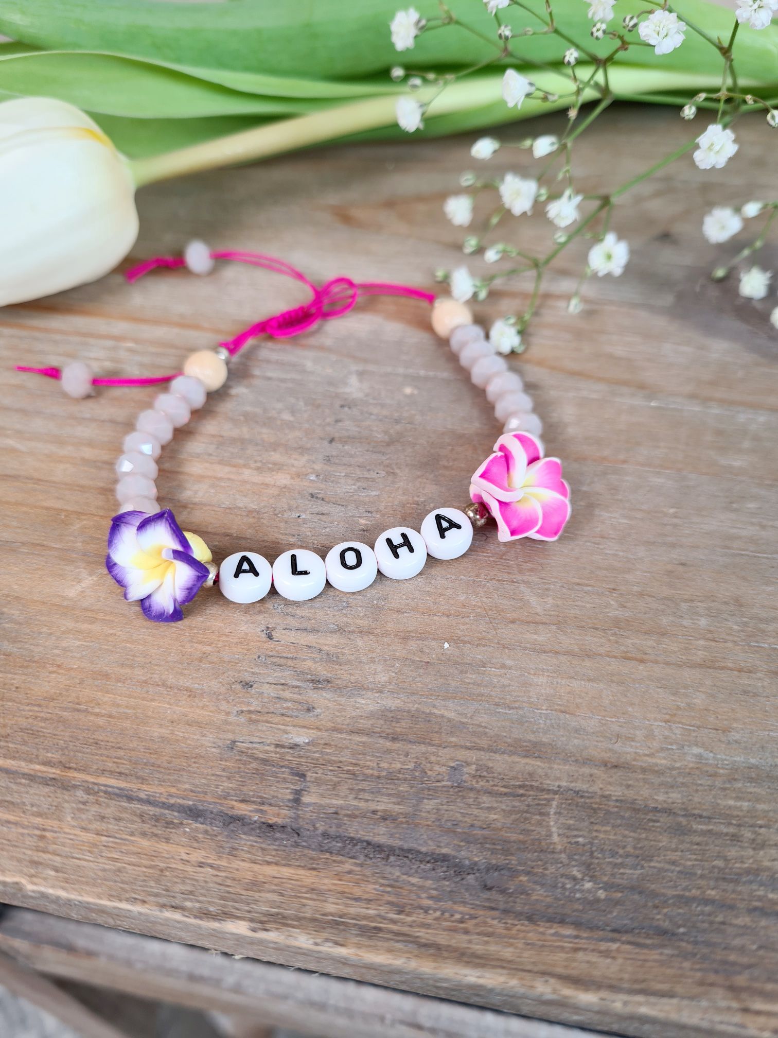 BRACELET ALOHA FLOWER Armband Modeschmuck Italy Design Armkettchen