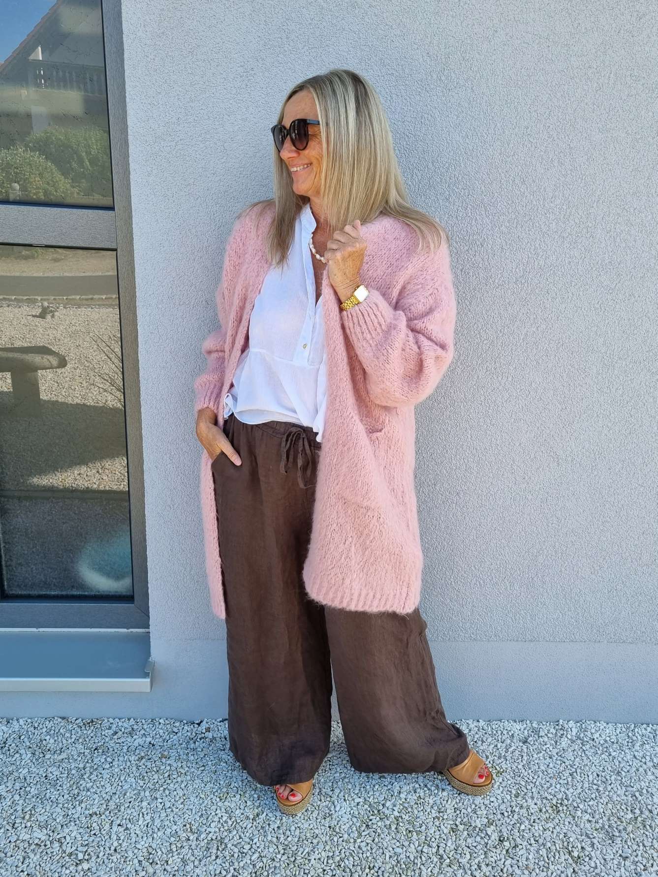 LINEN MARLENE PANT BRIGITTE BRAUN Pocket 34-42 Made in Italy weite Leinen Hose mit Taschen LINEN MARLENE PANT BRIGITTE BRAUN Pocket 34-42 Made in Italy weite Leinen Hose mit Taschen