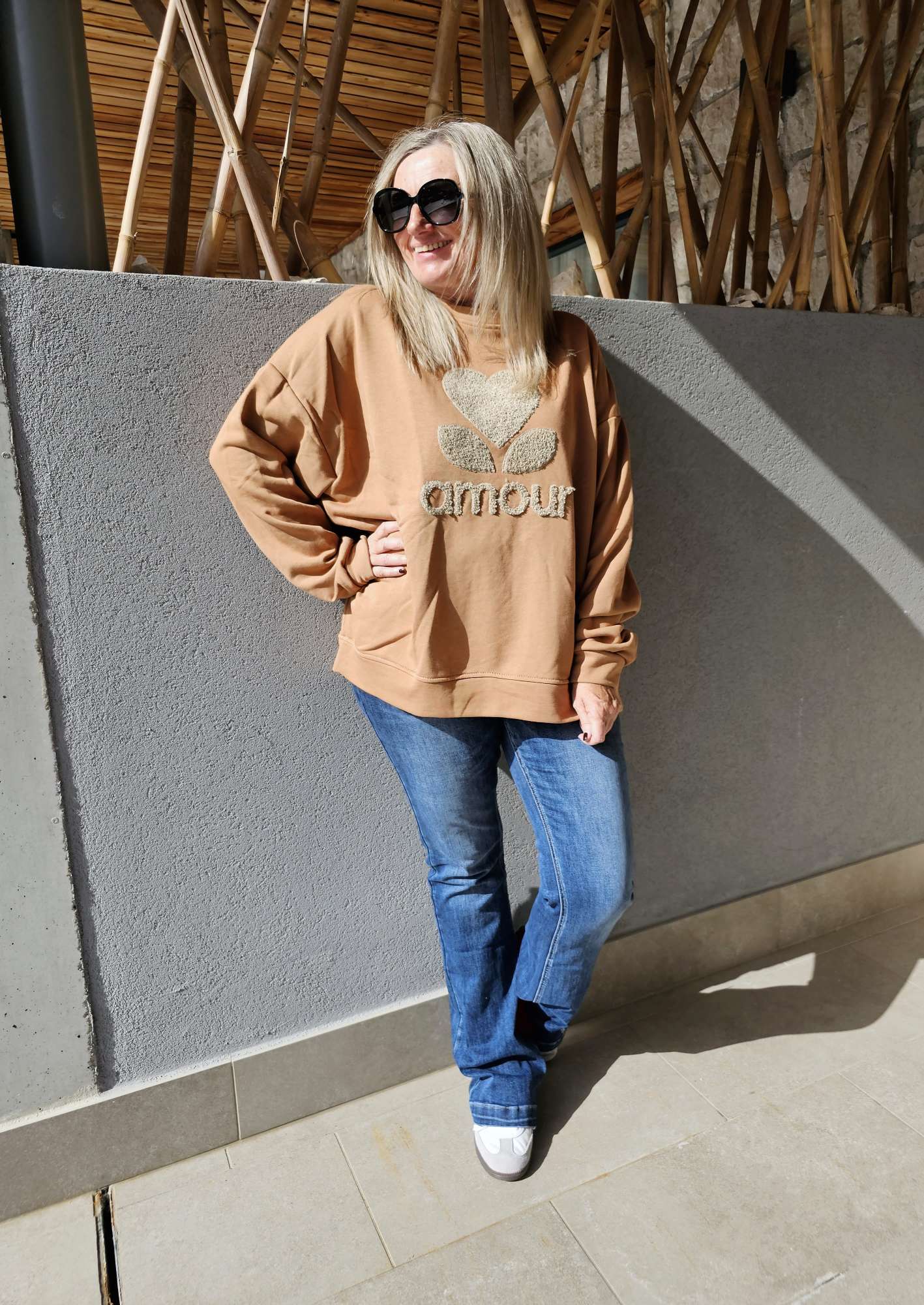BASIC SWEATER AMOUR geflockt Made in Italy 34 - 42 BASIC SWEATER AMOUR geflockt Made in Italy 34 - 42
