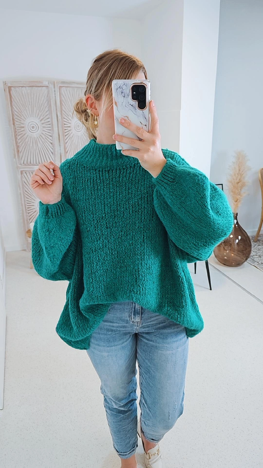 KUSCHEL KNIT SWEATER TESSA Made in Italy 34-46 Strick Pullover Stehkragen