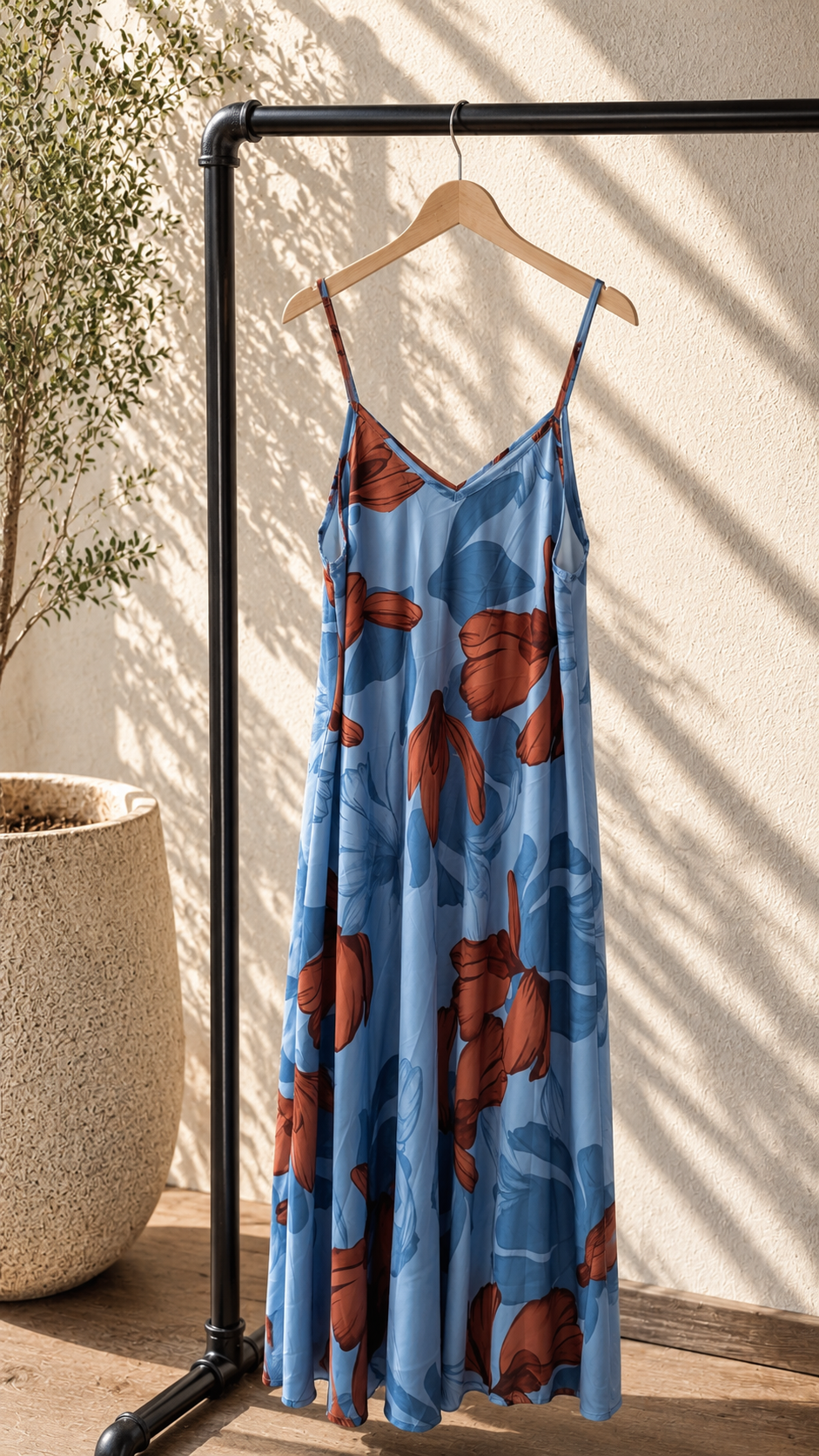 🌸 Maxikleid Dahlia mit floralem Print – Made in Italy 34-42