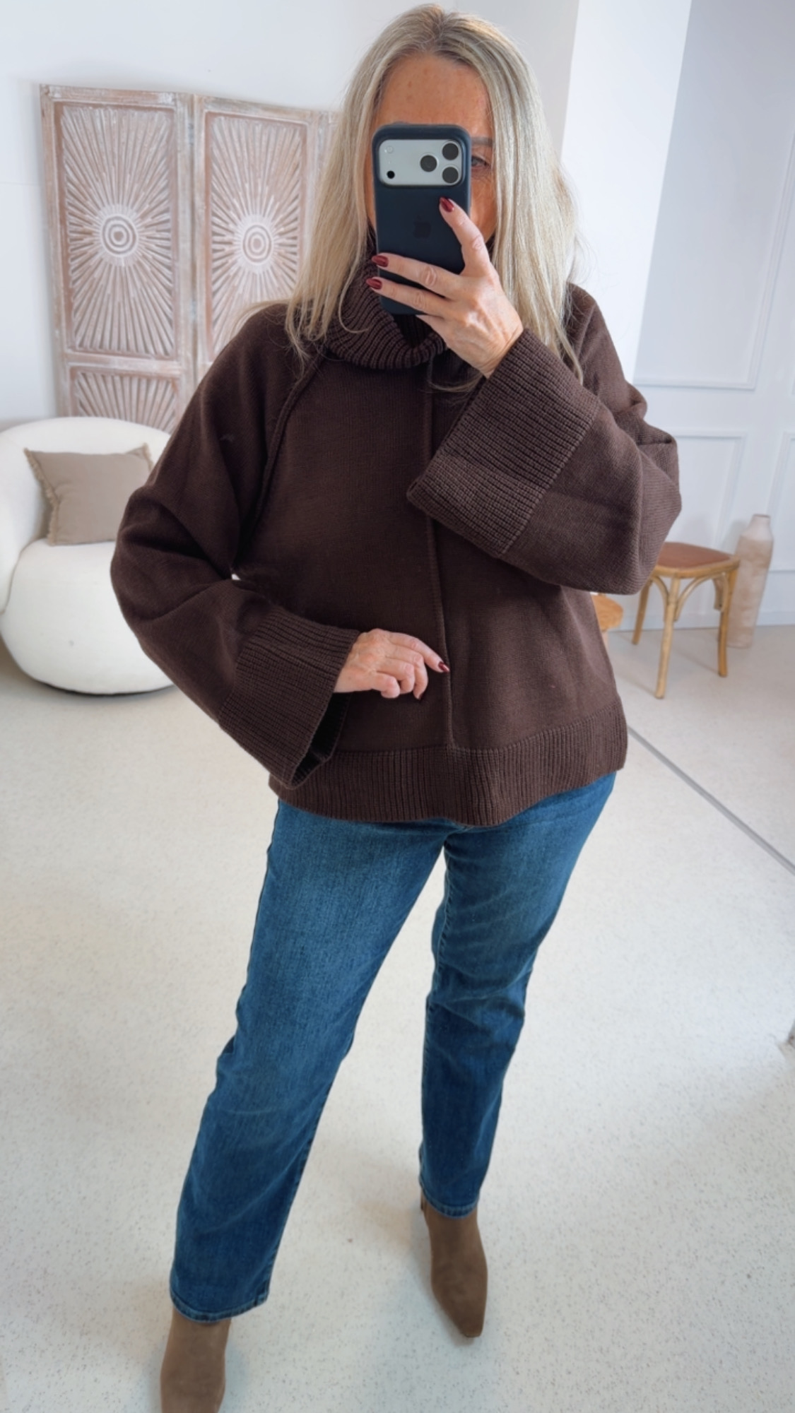 BASIC KNIT PULLOVER IRMI STRICK Made in Italy 34 -44 Made in Italy Rollkragen