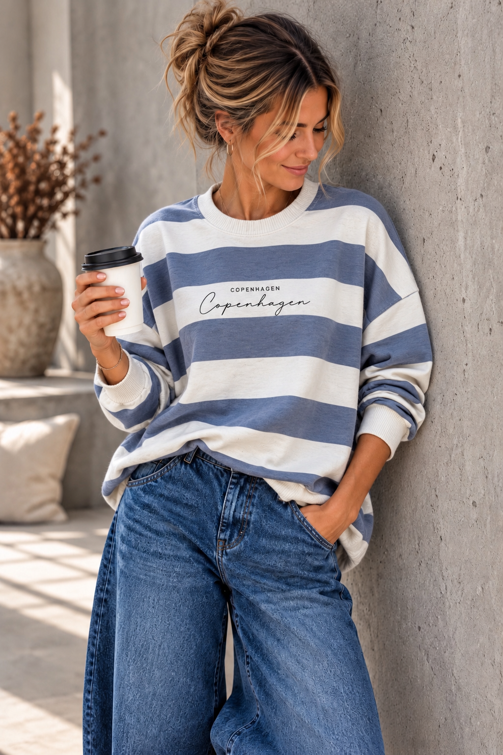 Sweatshirt Copenhagen Blockstreifen I NO. SW0072 I lässiger Oversize-Look I Made in Italy 34-42/44