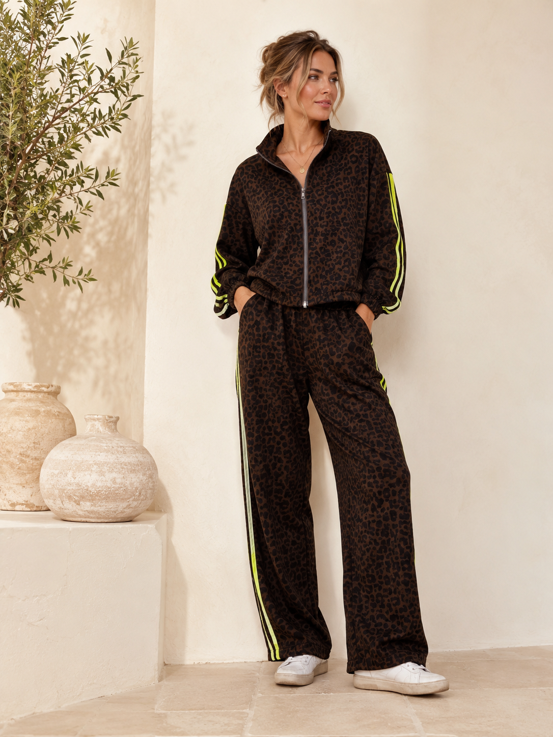 Set Ayla Leo Sweatshirt und Sweathose Made in Italy 34-44 Jogginganzug