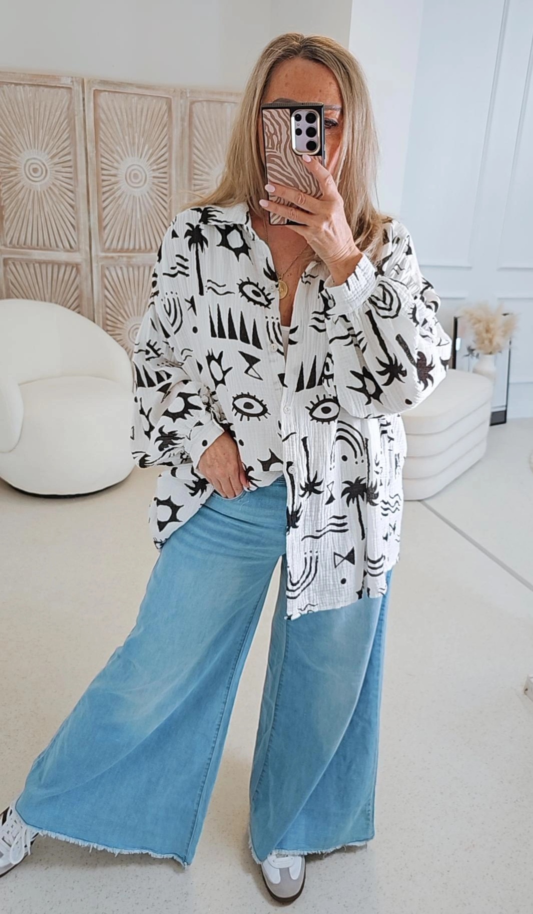 TRENDIGE MUSSELIN BLUSE SHAKIRA Made in Italy 34-46 Sonne Auge Palme