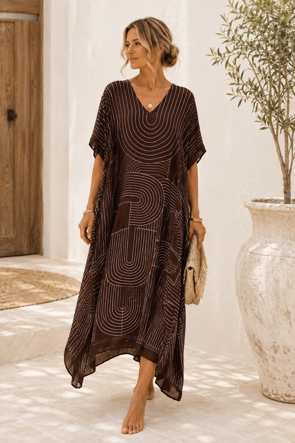 Maxi-Kleid Viskose-Seidenkleid Vanessa Made in Italy Gr. 34-42/44