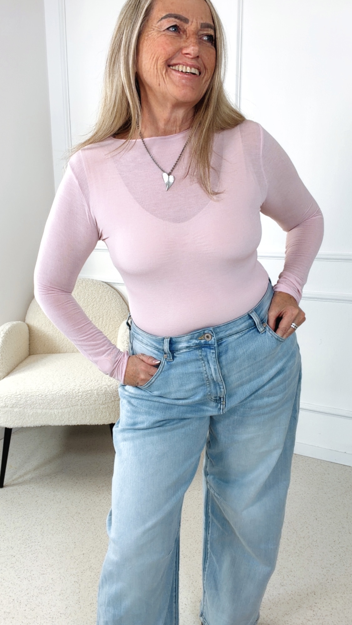 CASHMERE LONGSLEEVE BRIDGET UNI 34-40/42 Made in Italy