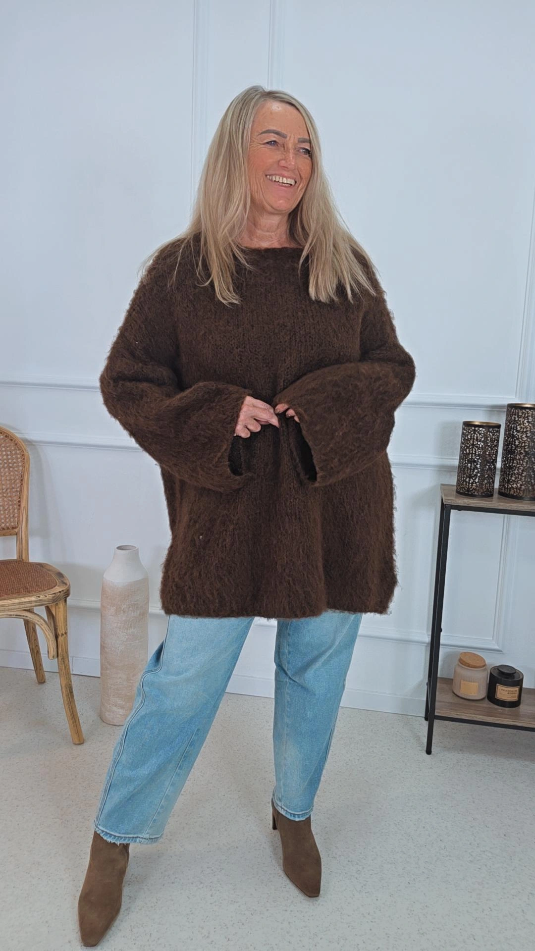 COZY KNIT SWEATER CIAM LANG / OVERSIZE 34 - 44 Strick Pullover, Strick-Kleid Made in Italy