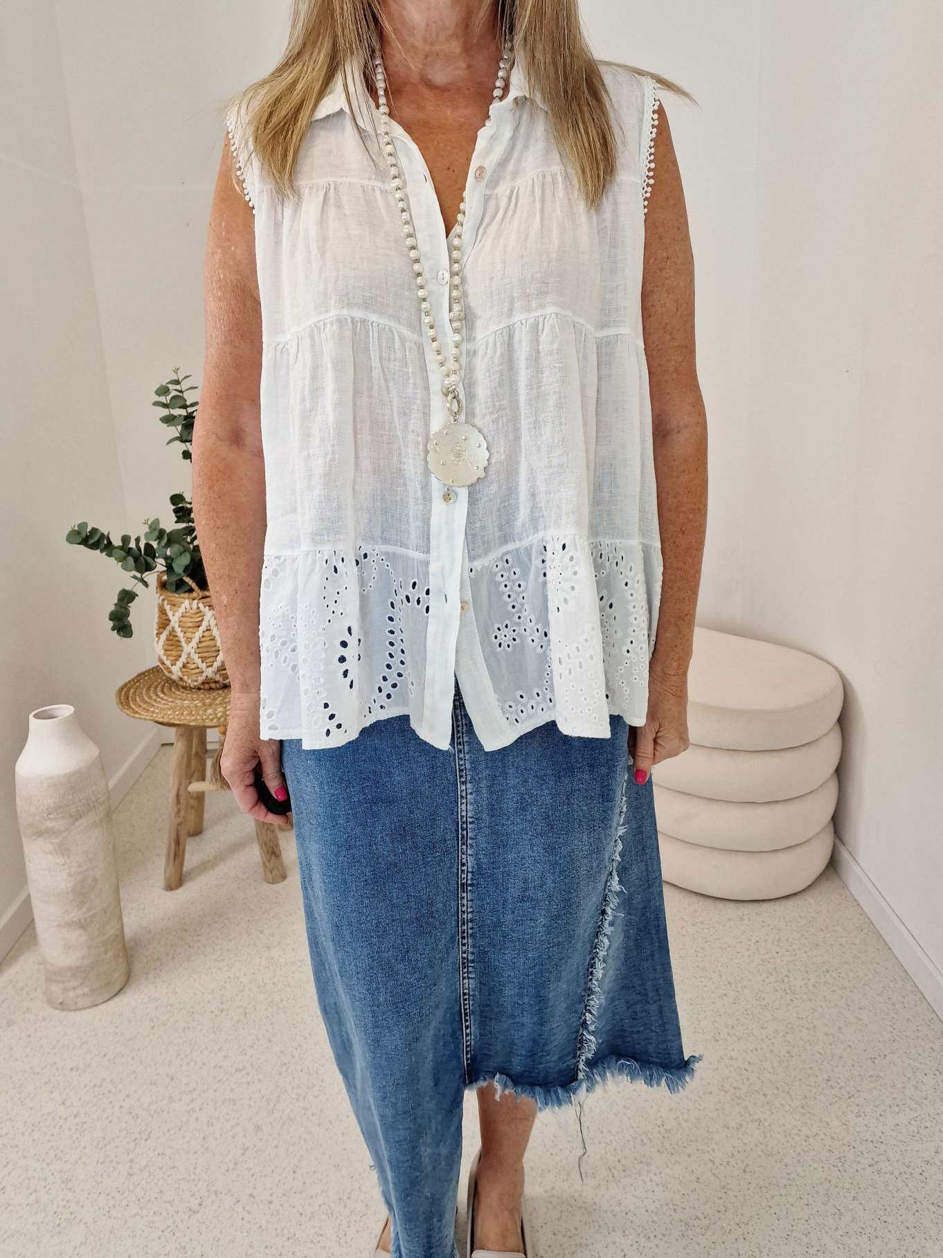 EDLES LEINEN SHIRT TOP KISS WEIß 36-42 Made in Italy Shirt Oberteil LINEN BASIC Lochstickerei EDLES LEINEN SHIRT TOP KISS WEIß 36-42 Made in Italy Shirt Oberteil LINEN BASIC Lochstickerei