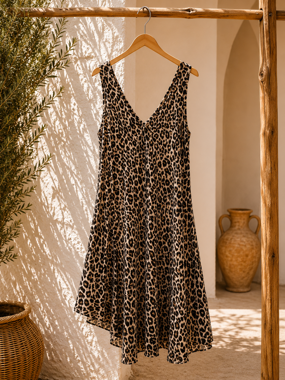 🐆 Kleid Simba kurz – Made in Italy 🇮🇹 – Made in Italy  Trendiges Leo-Kleid mit Taschen | Passend bis Größe 42/44   Kopie