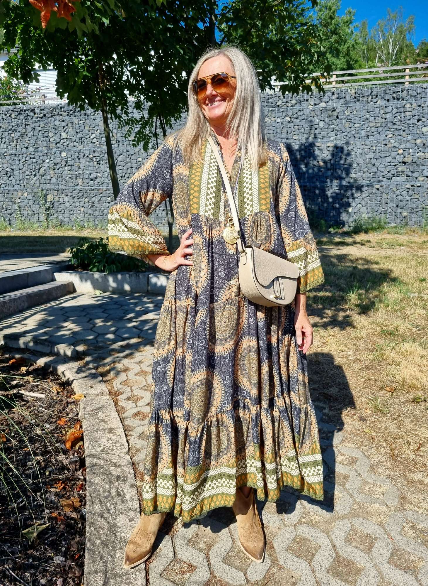 MAXI TUNIKA DRESS MICAELA BLACK KHAKI 34-42 Made in Italy langes Kleid Hängerchen Tunikakleid MAXI TUNIKA DRESS MICAELA BLACK KHAKI 34-42 Made in Italy langes Kleid Hängerchen Tunikakleid